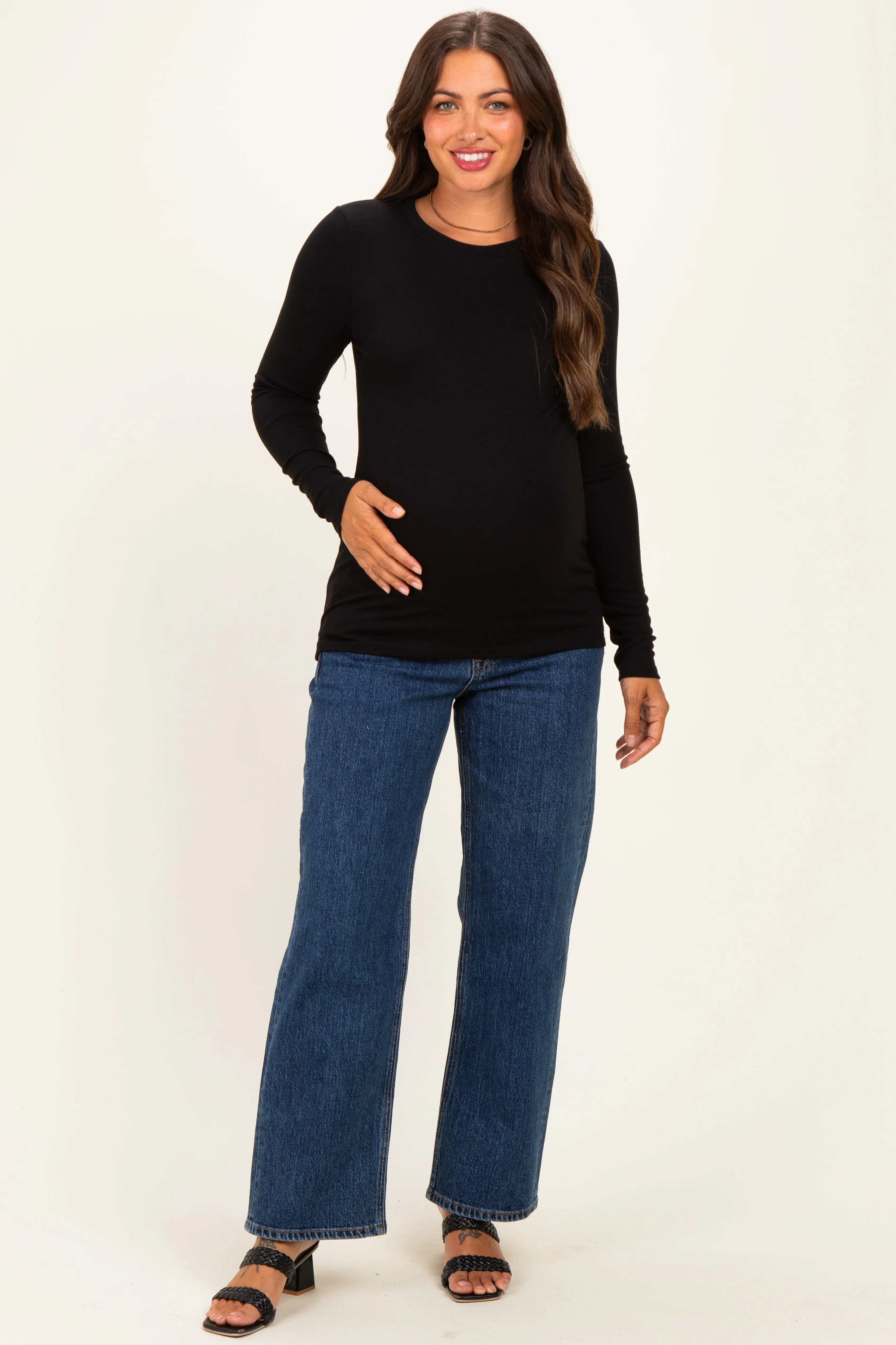 Black Long Sleeve Maternity Top sold by Pinkblush product image thumbnail 2