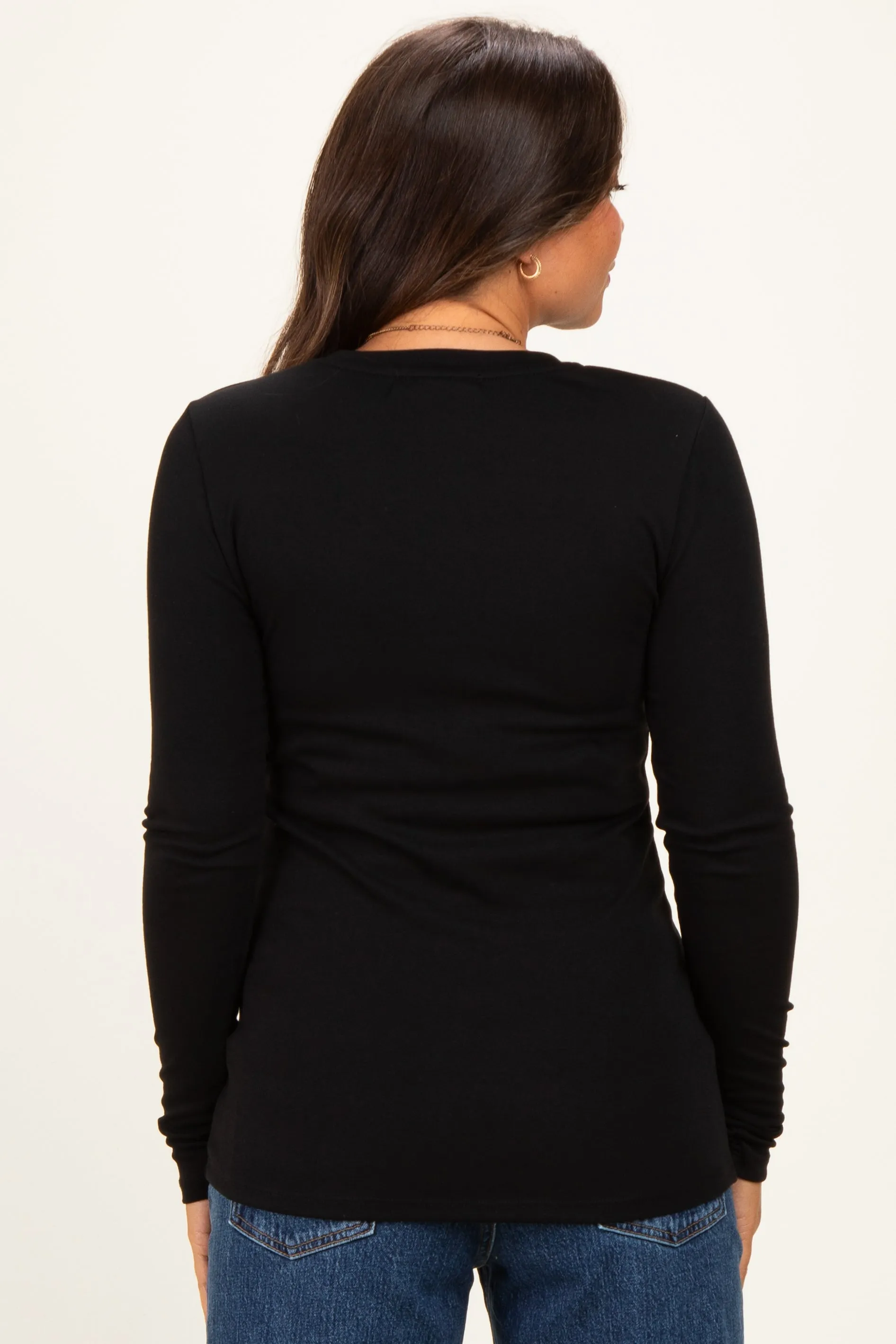 Black Long Sleeve Maternity Top sold by Pinkblush product image thumbnail 4