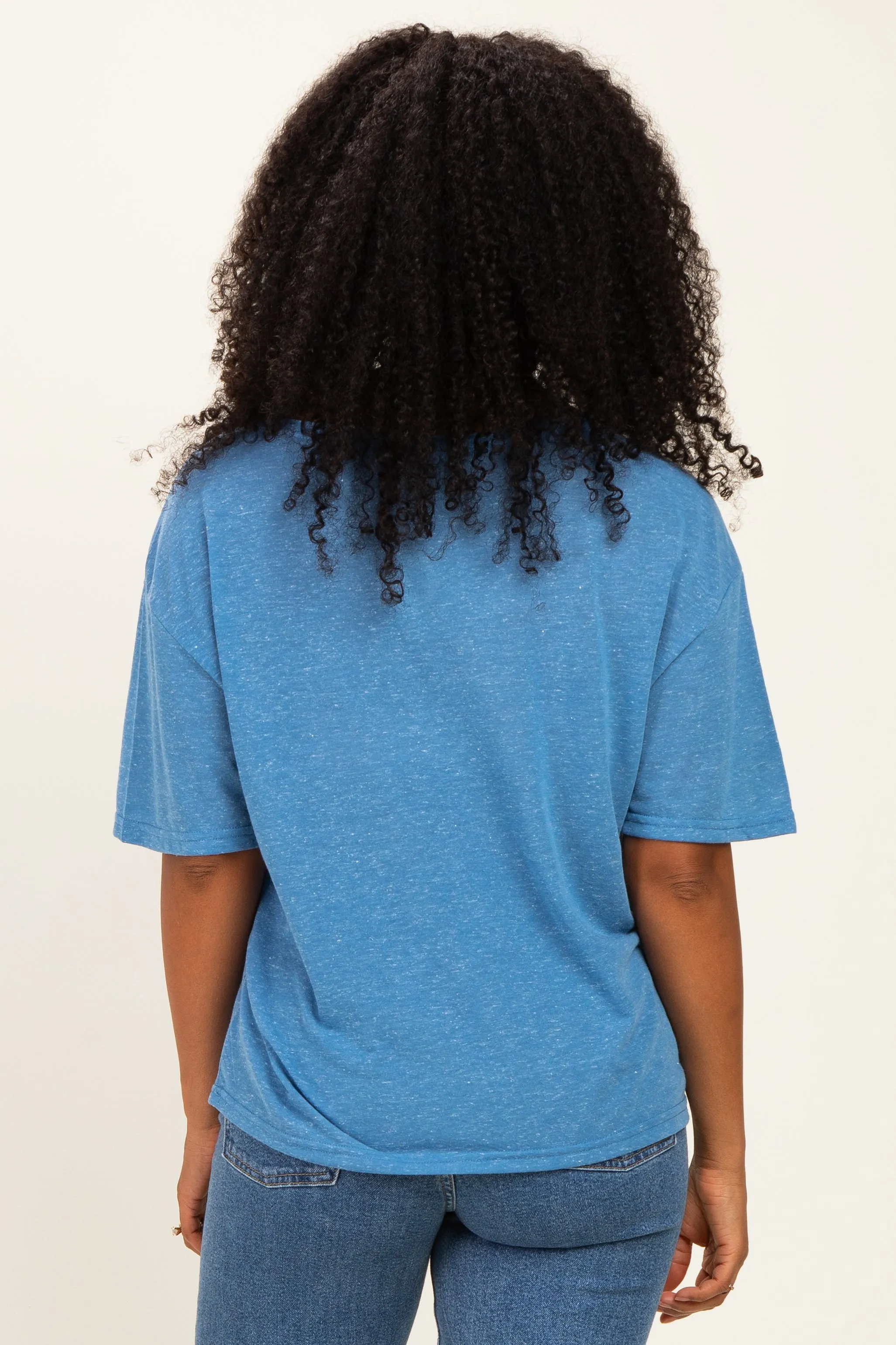 Blue Relaxed Fit Short Sleeve Top sold by Pinkblush product image thumbnail 4