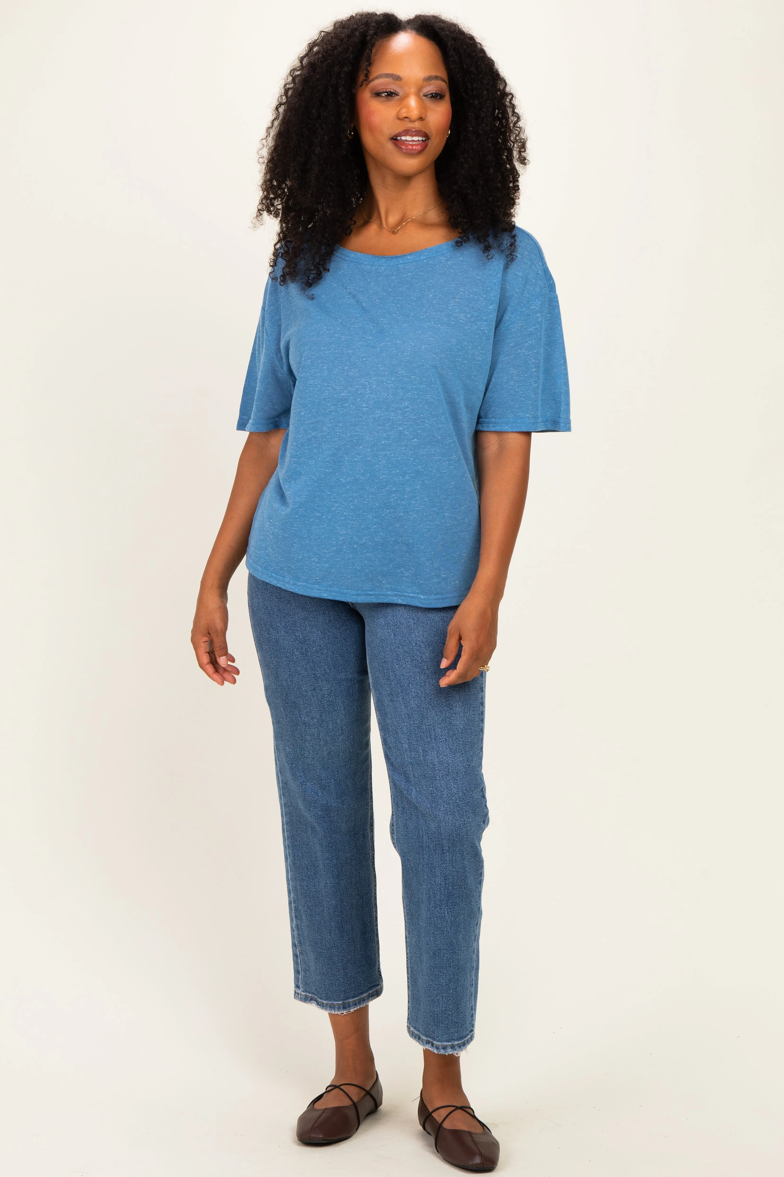 Blue Relaxed Fit Short Sleeve Top sold by Pinkblush product image thumbnail 2