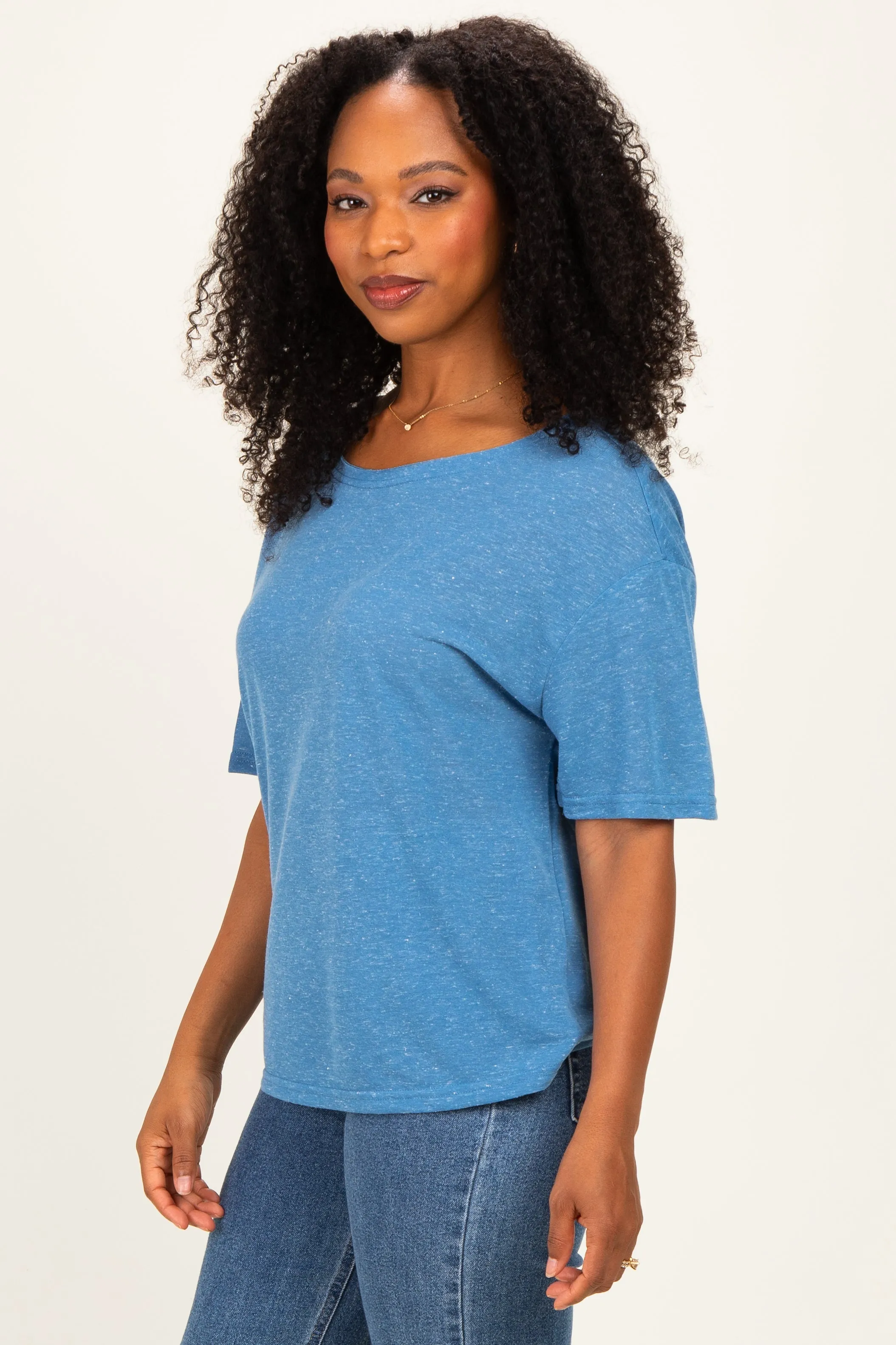 Blue Relaxed Fit Short Sleeve Top sold by Pinkblush product image thumbnail 3