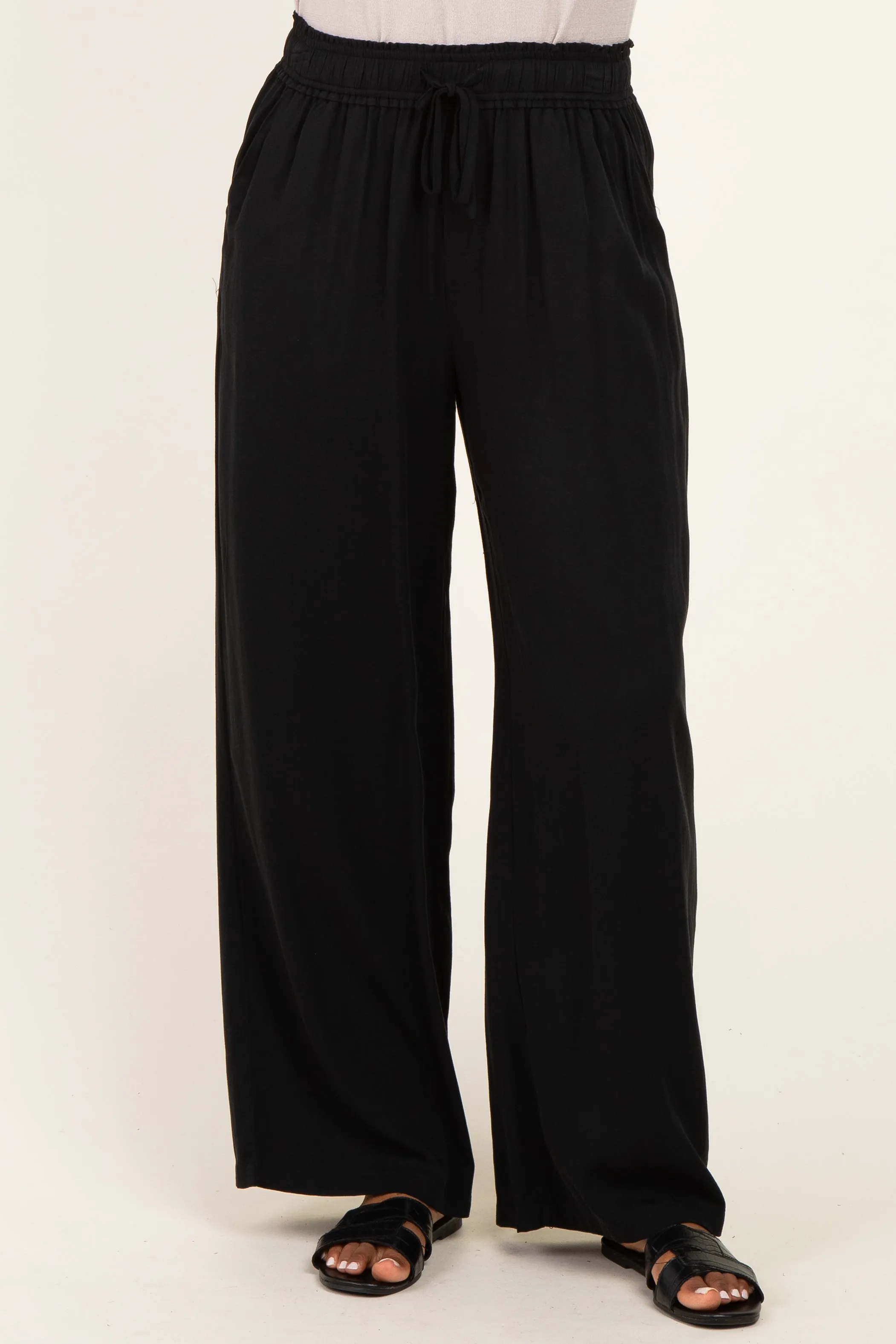 Black Drawstring Waistband Pants sold by Pinkblush product image thumbnail 2