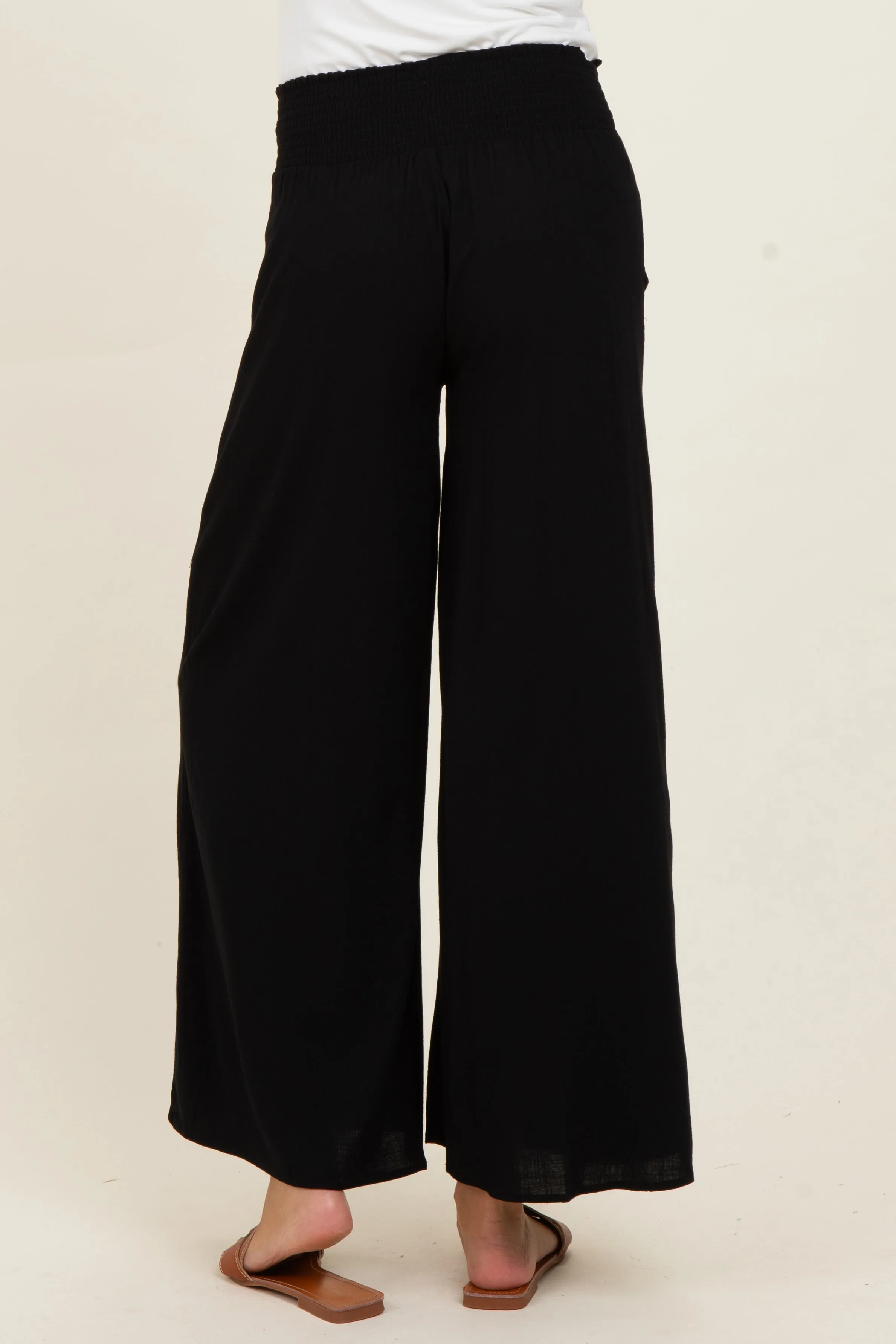 Black Maternity Wide Leg Pant sold by Pinkblush product image thumbnail 4