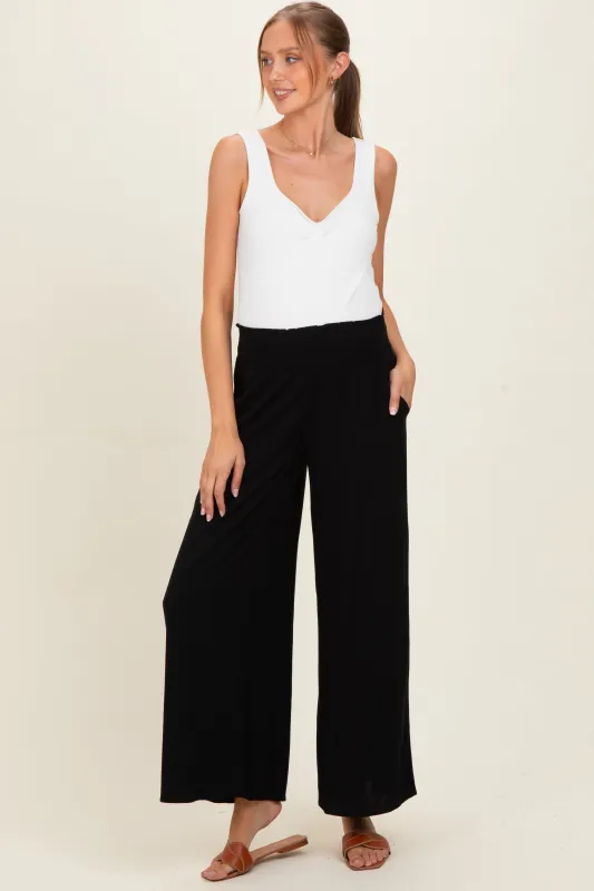 Black Maternity Wide Leg Pant made by Zenana Outfitters