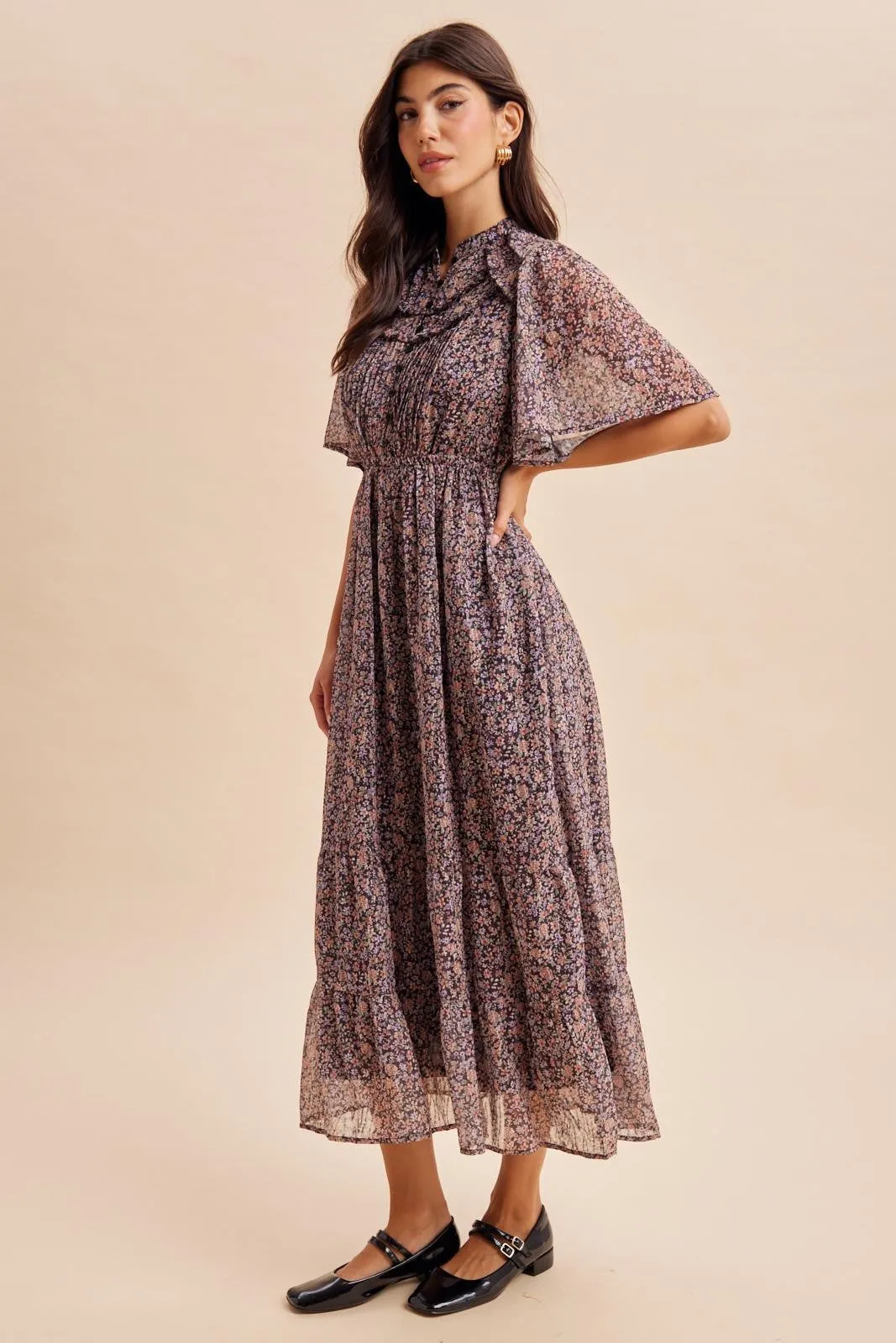 Midnight Ruffle Floral Print Maxi Dress sold by Pinkblush product image thumbnail 3