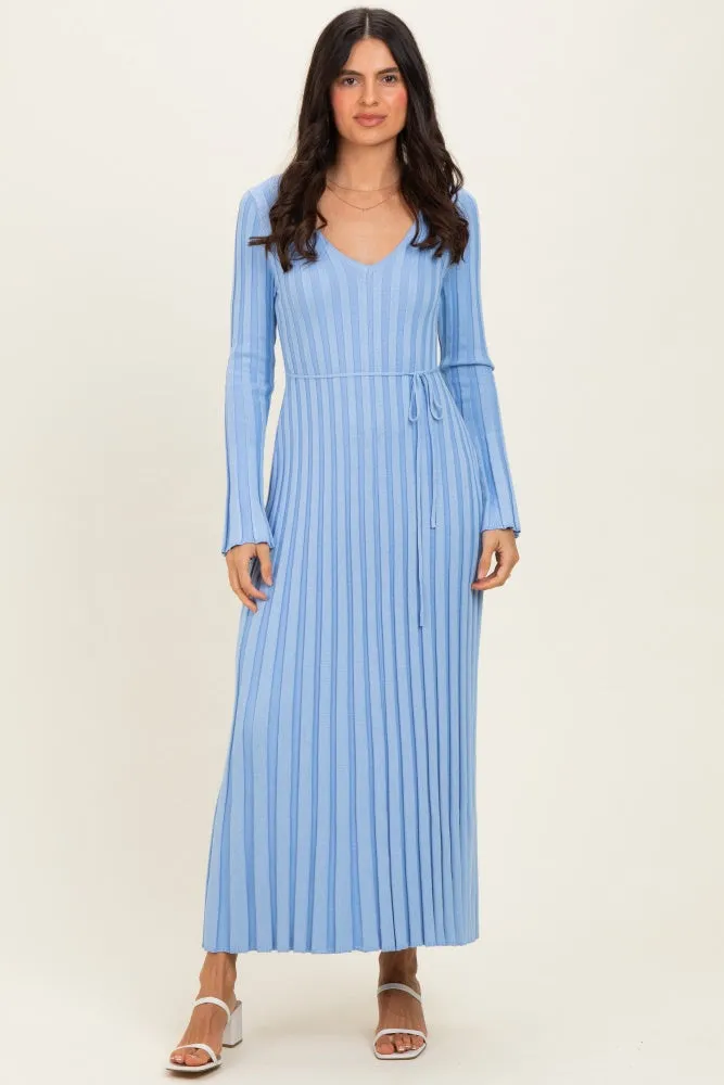 Periwinkle Ribbed Knit Maxi Dress sold by Pinkblush