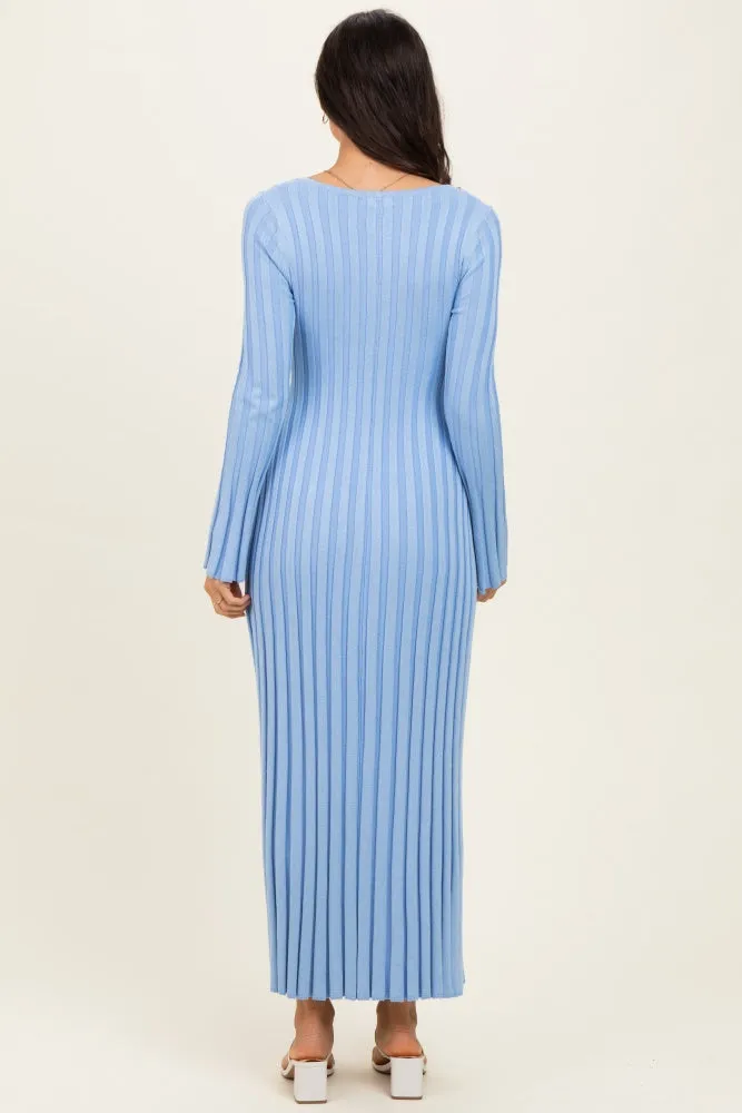 Periwinkle Ribbed Knit Maxi Dress sold by Pinkblush product image thumbnail 3