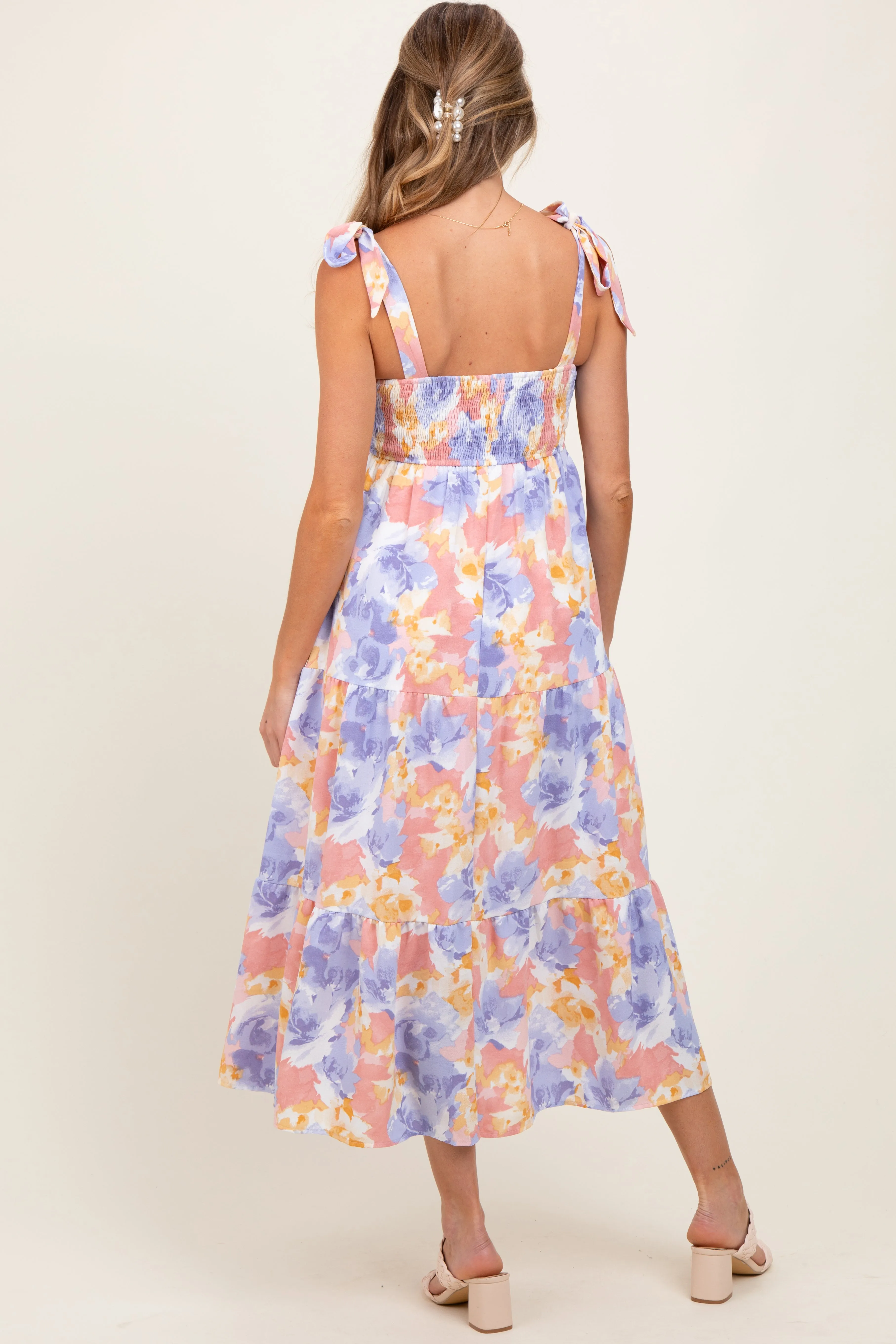 Multi Color Pastel Floral Maternity Dress sold by Pinkblush product image thumbnail 4