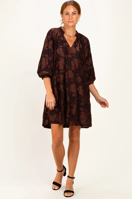 Brown Floral Velvet Dress made by Umgee