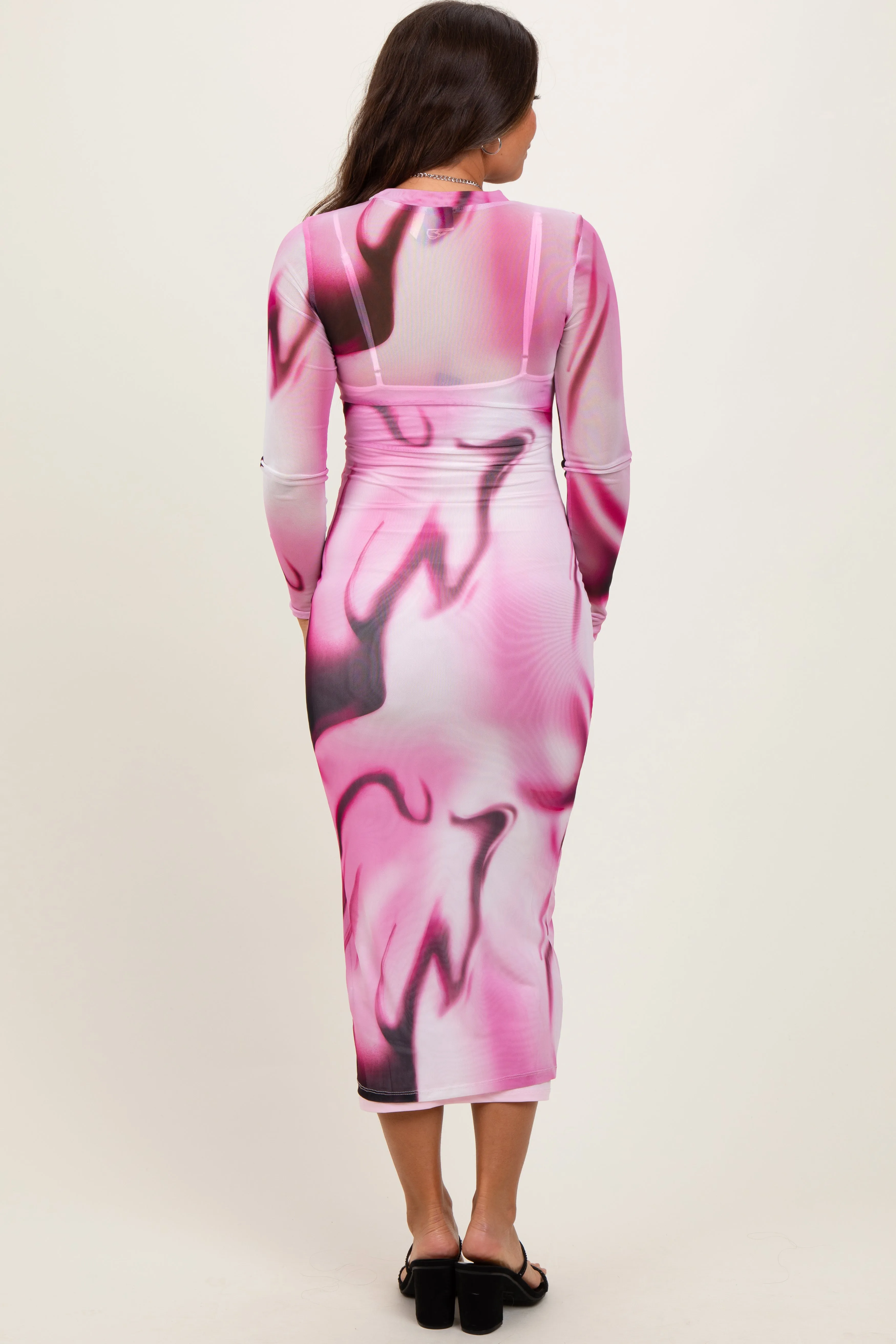 Pink Abstract Fitted Maternity Dress sold by Pinkblush product image thumbnail 4