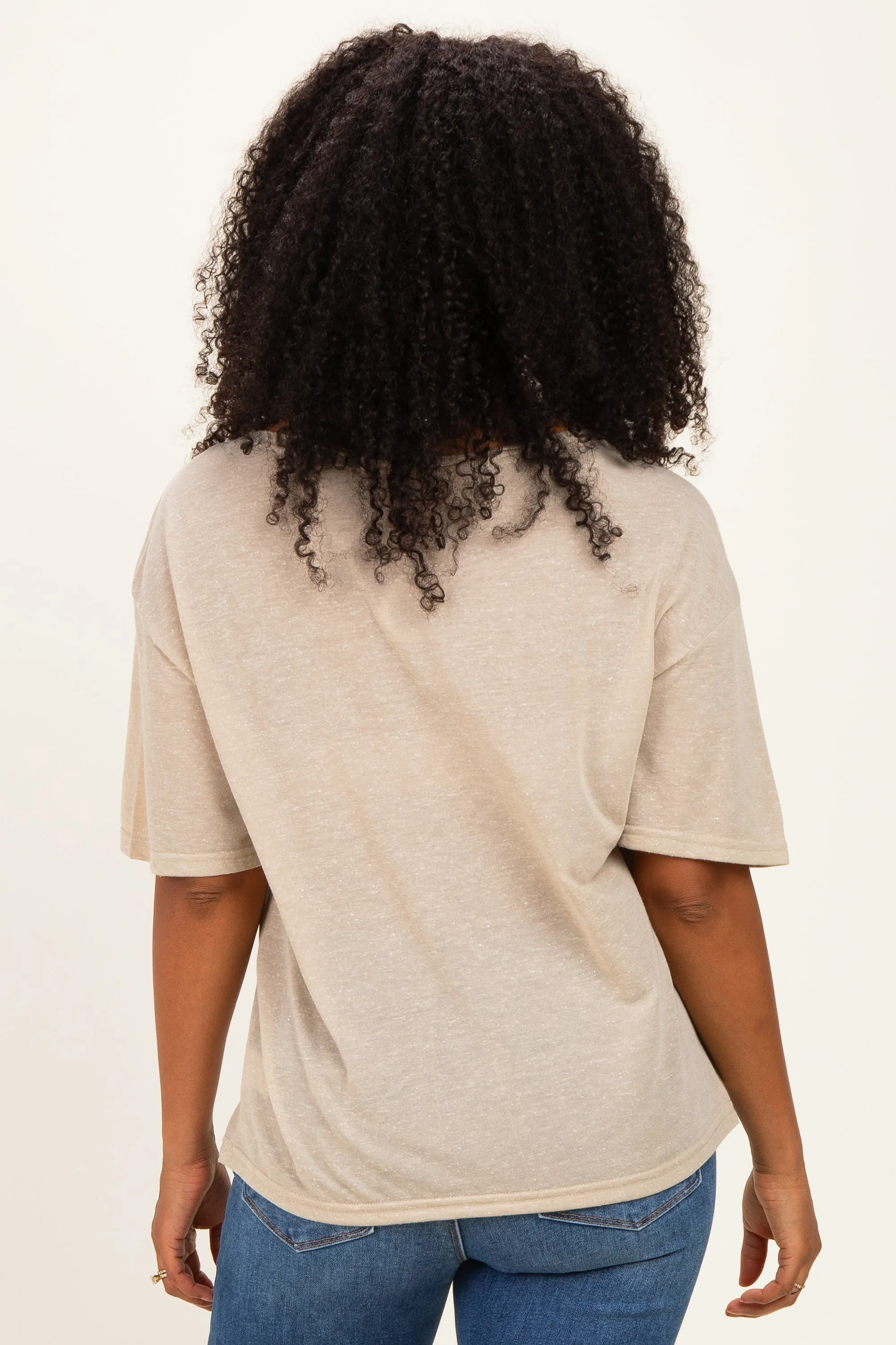 Light Olive Relaxed Fit Short Sleeve Top sold by Pinkblush product image thumbnail 4