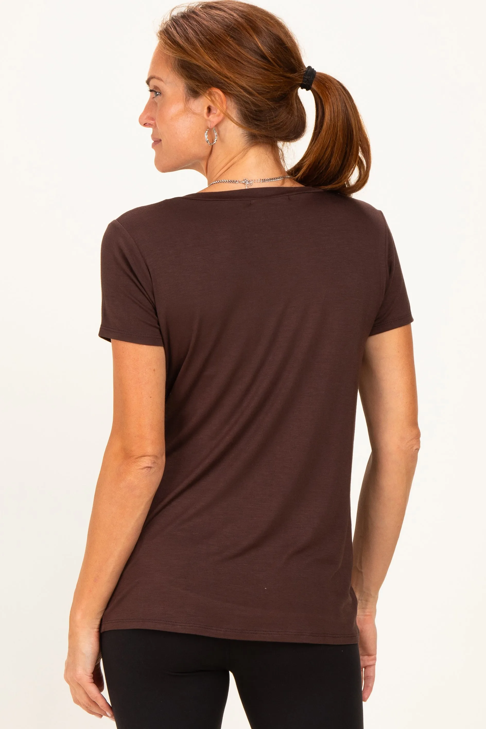 Brown Basic Short Sleeve Top sold by Pinkblush product image thumbnail 4
