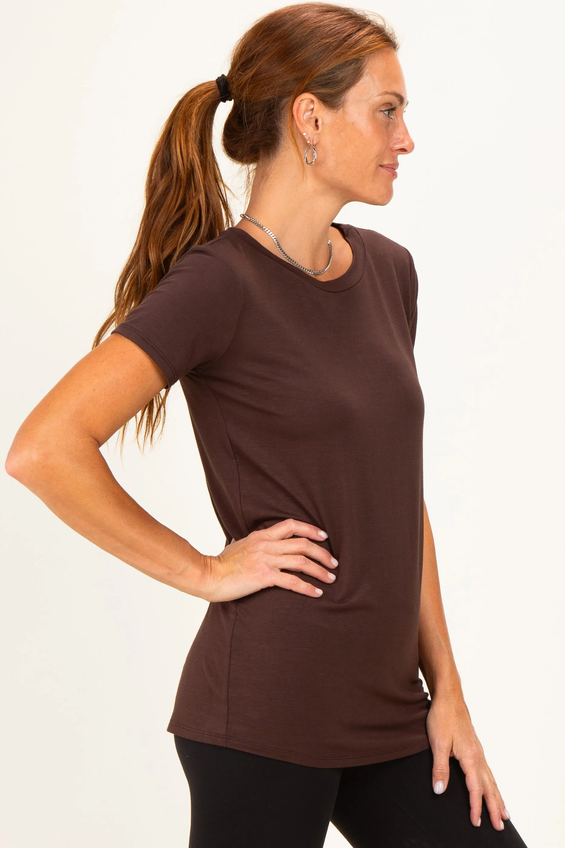 Brown Basic Short Sleeve Top sold by Pinkblush product image thumbnail 3