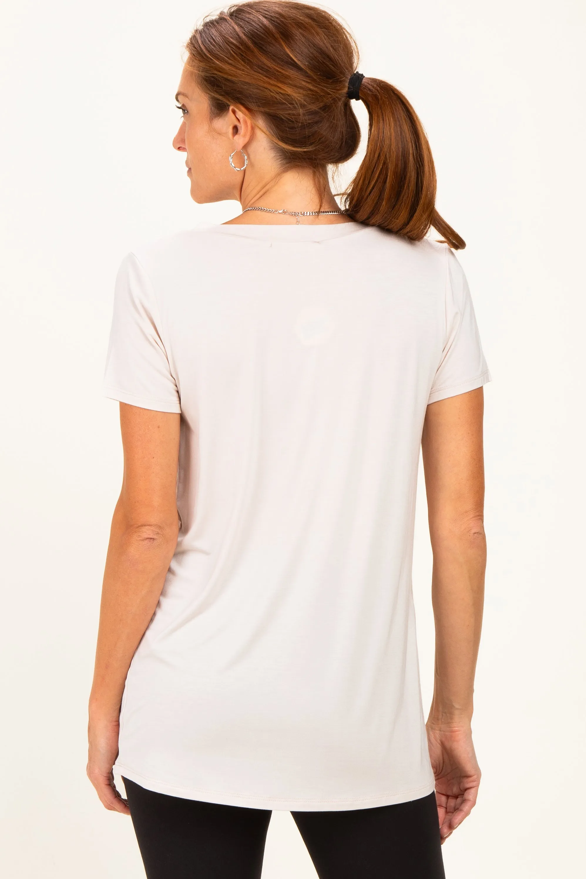 Beige Basic Short Sleeve Top sold by Pinkblush product image thumbnail 3