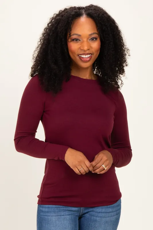 Burgundy Long Sleeve Top made by Pinkblush
