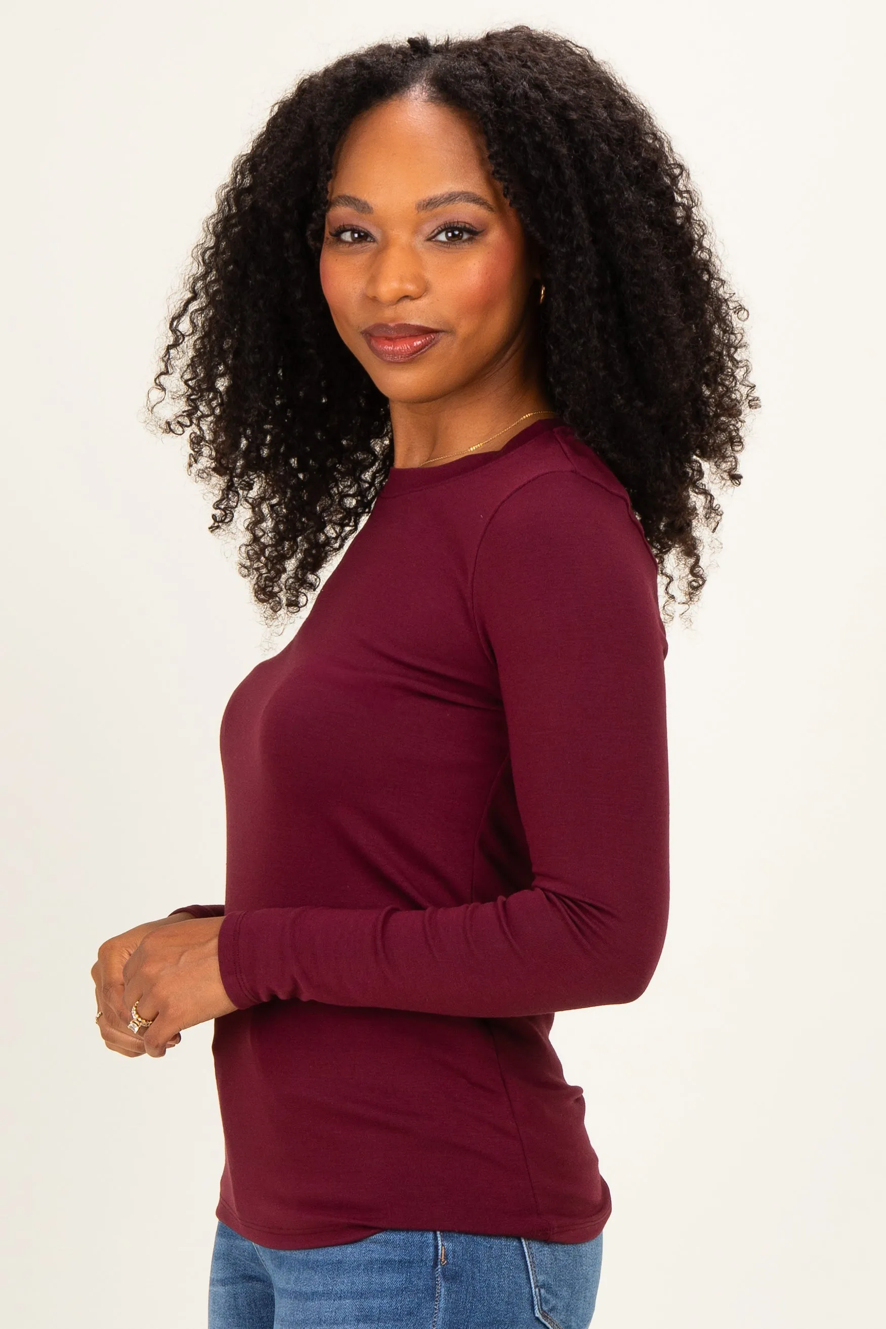Burgundy Long Sleeve Top sold by Pinkblush product image thumbnail 3