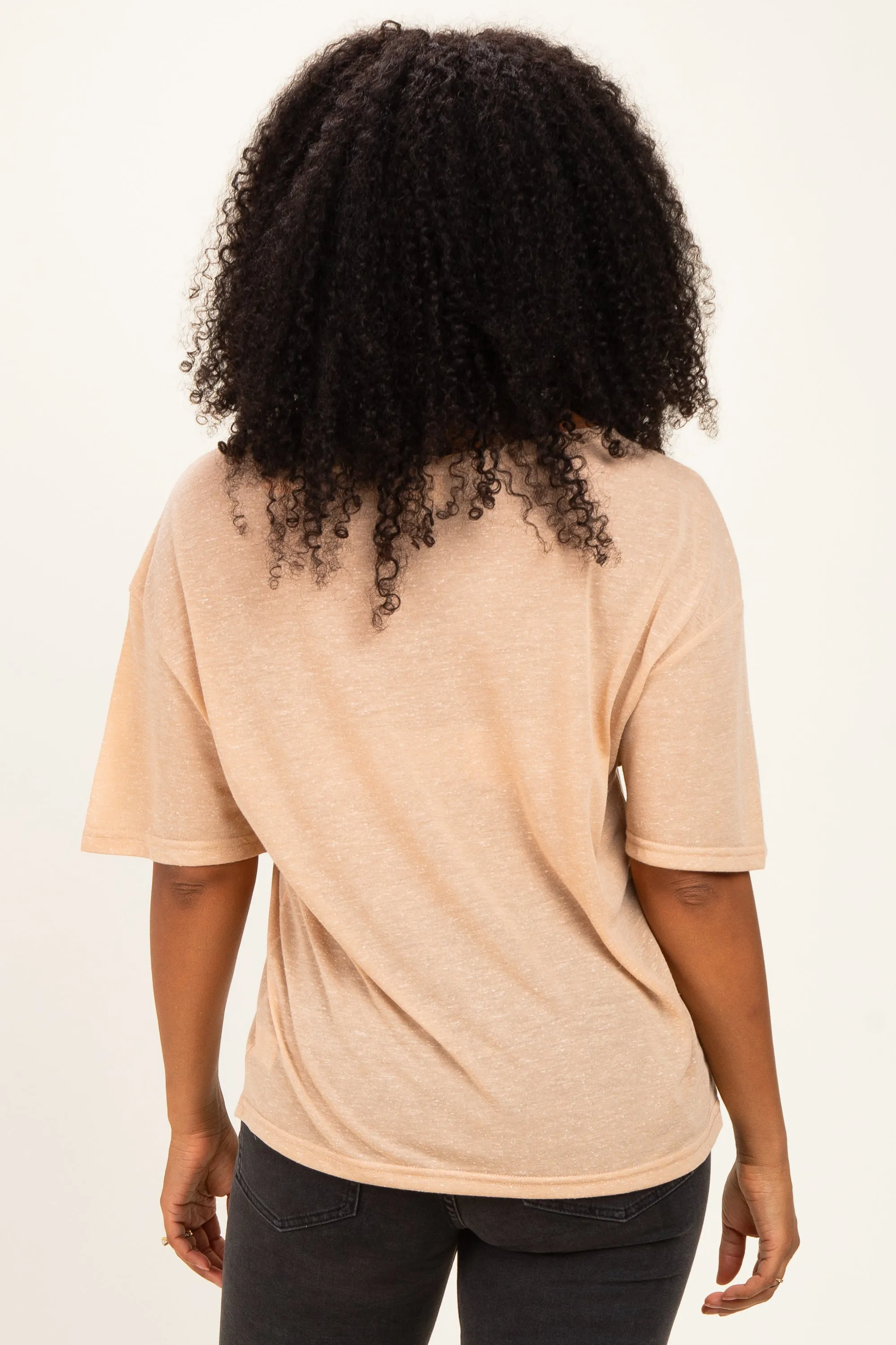 Latte Relaxed Fit Short Sleeve Top sold by Pinkblush product image thumbnail 4