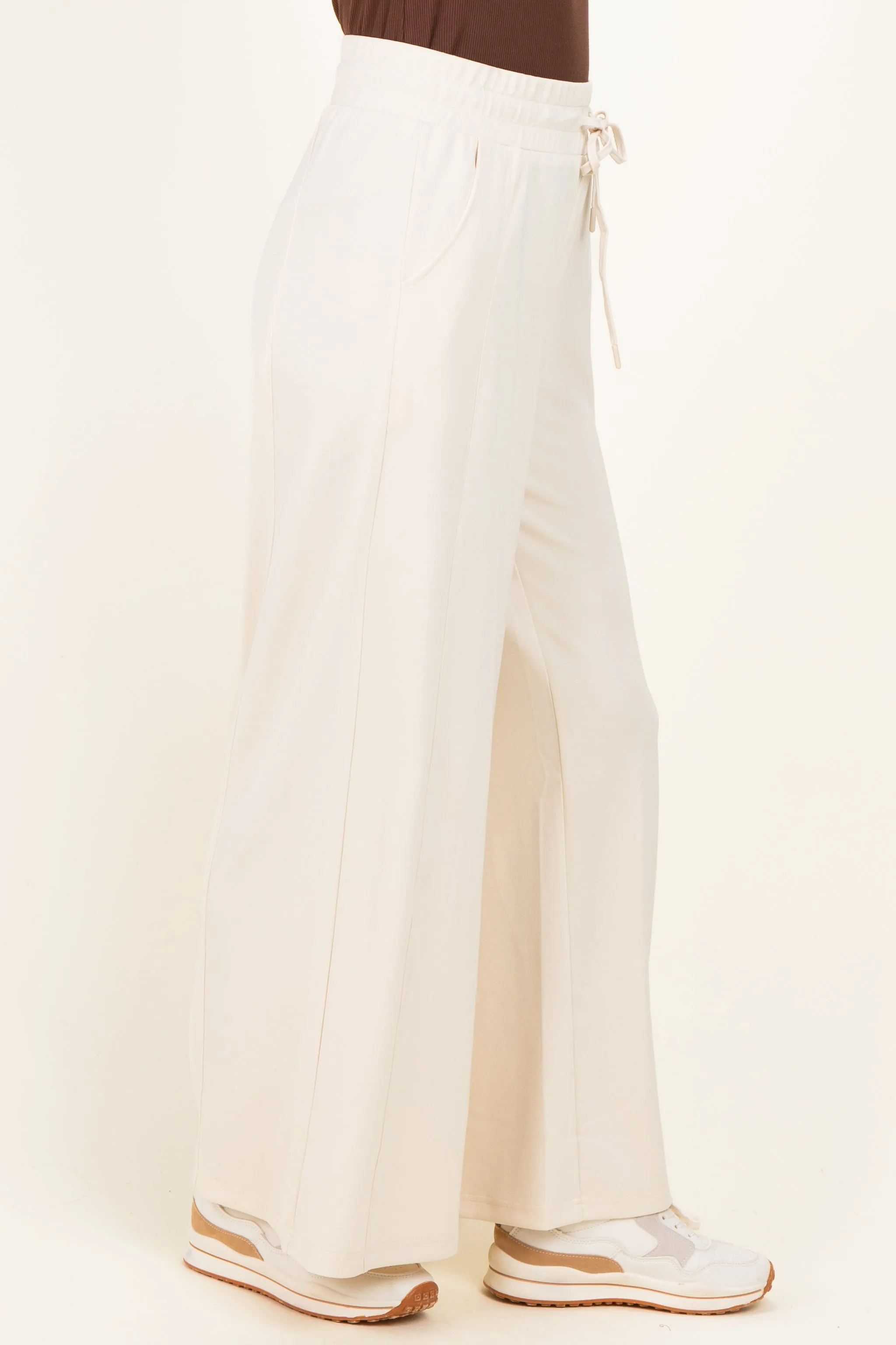 Cream Drawstring Lounge Pants sold by Pinkblush product image thumbnail 3