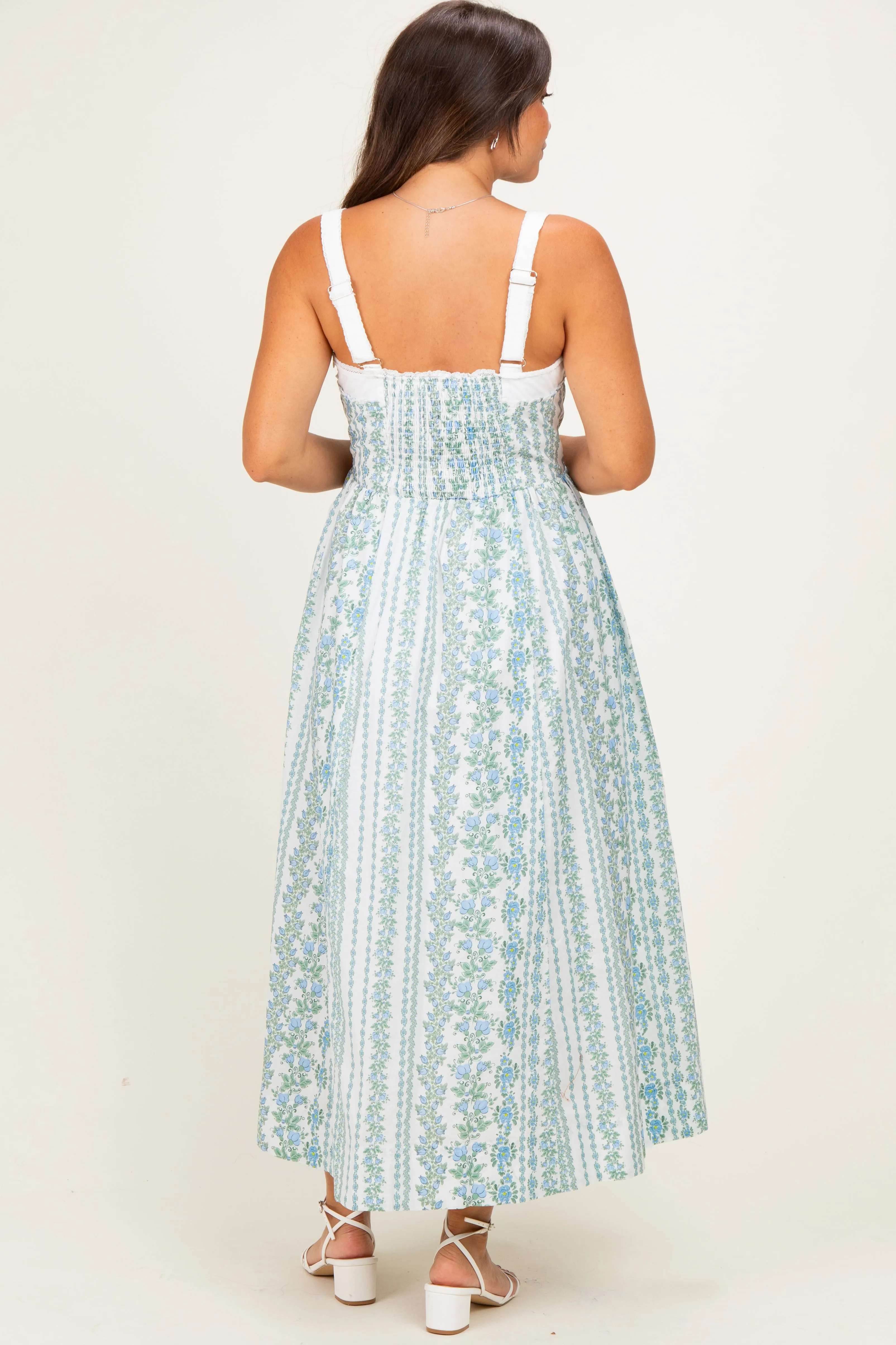 French Blue Column Floral Print Maternity Maxi Dress sold by Pinkblush product image thumbnail 3