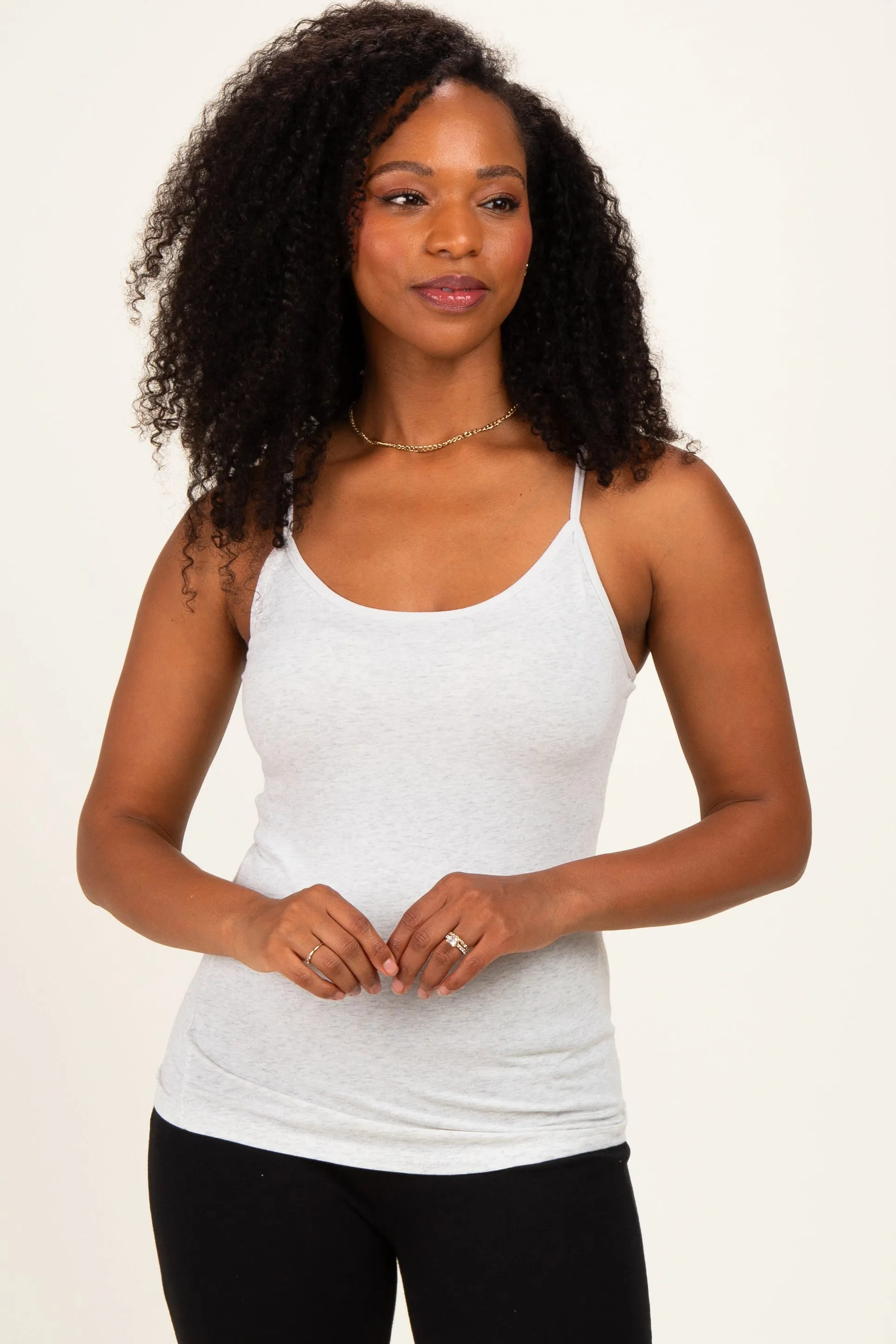 Oatmeal Basic Adjustable Strap Cami sold by Pinkblush product image thumbnail 2
