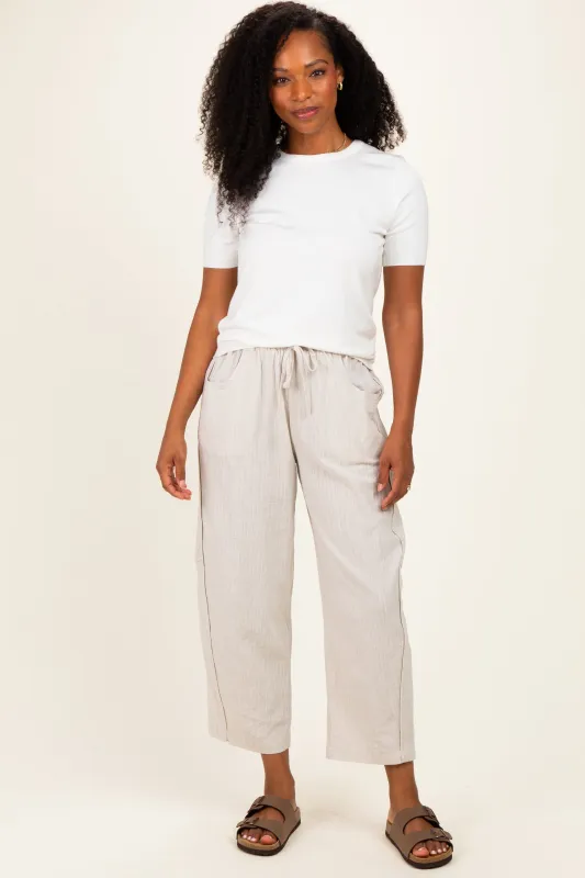 Grey Textured Pants made by Pinkblush