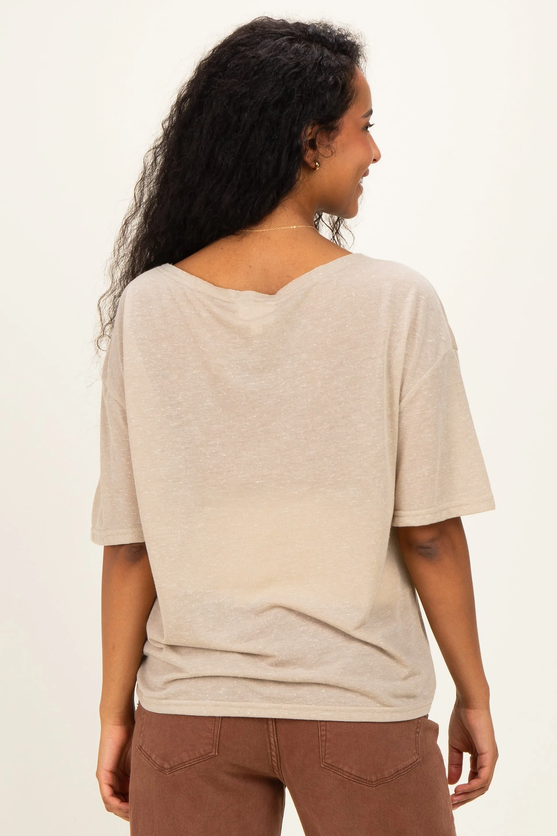 Light Olive Relaxed Fit Short Sleeve Maternity Top sold by Pinkblush product image thumbnail 3
