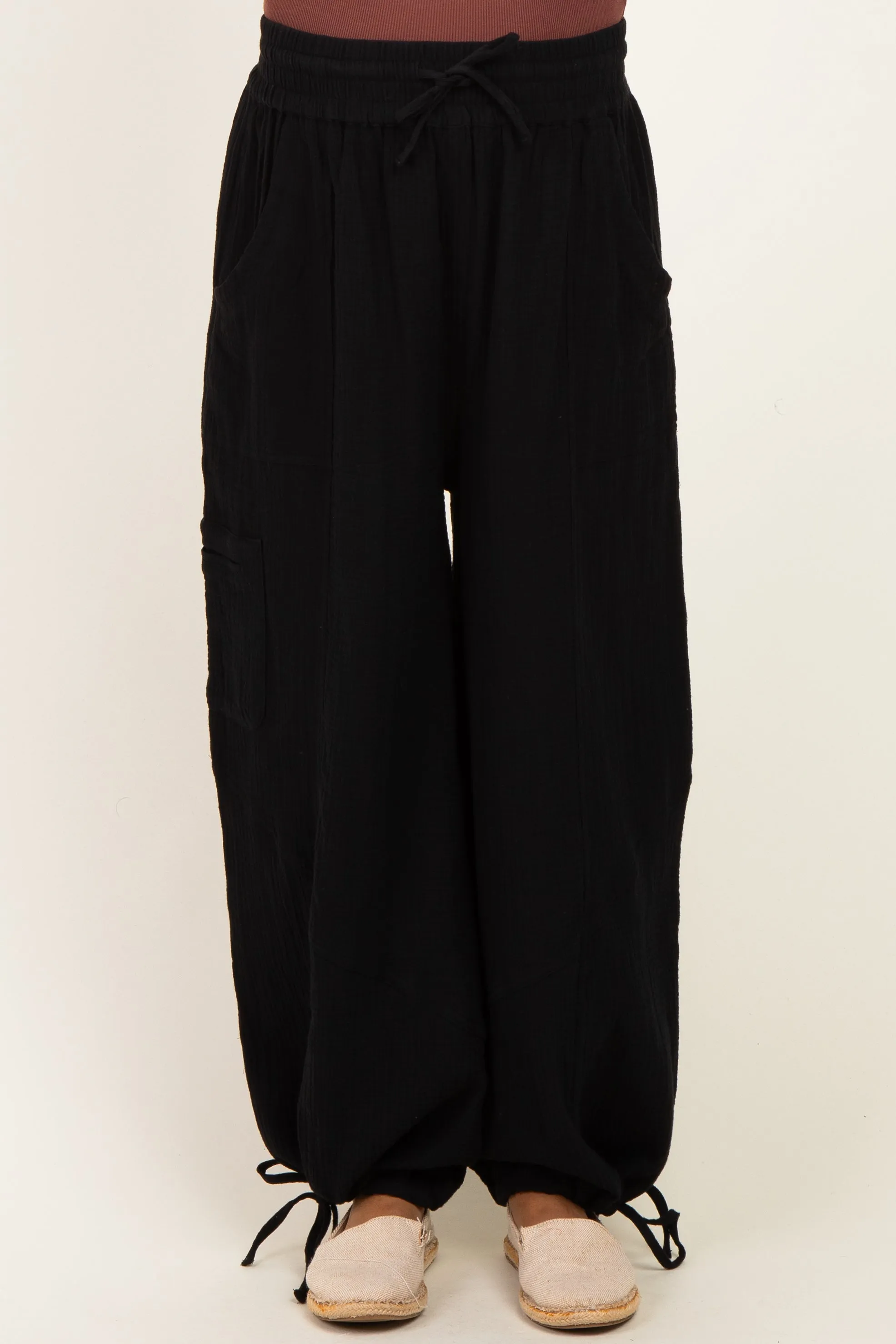 Black Tie Hem Maternity Pants sold by Pinkblush product image thumbnail 2
