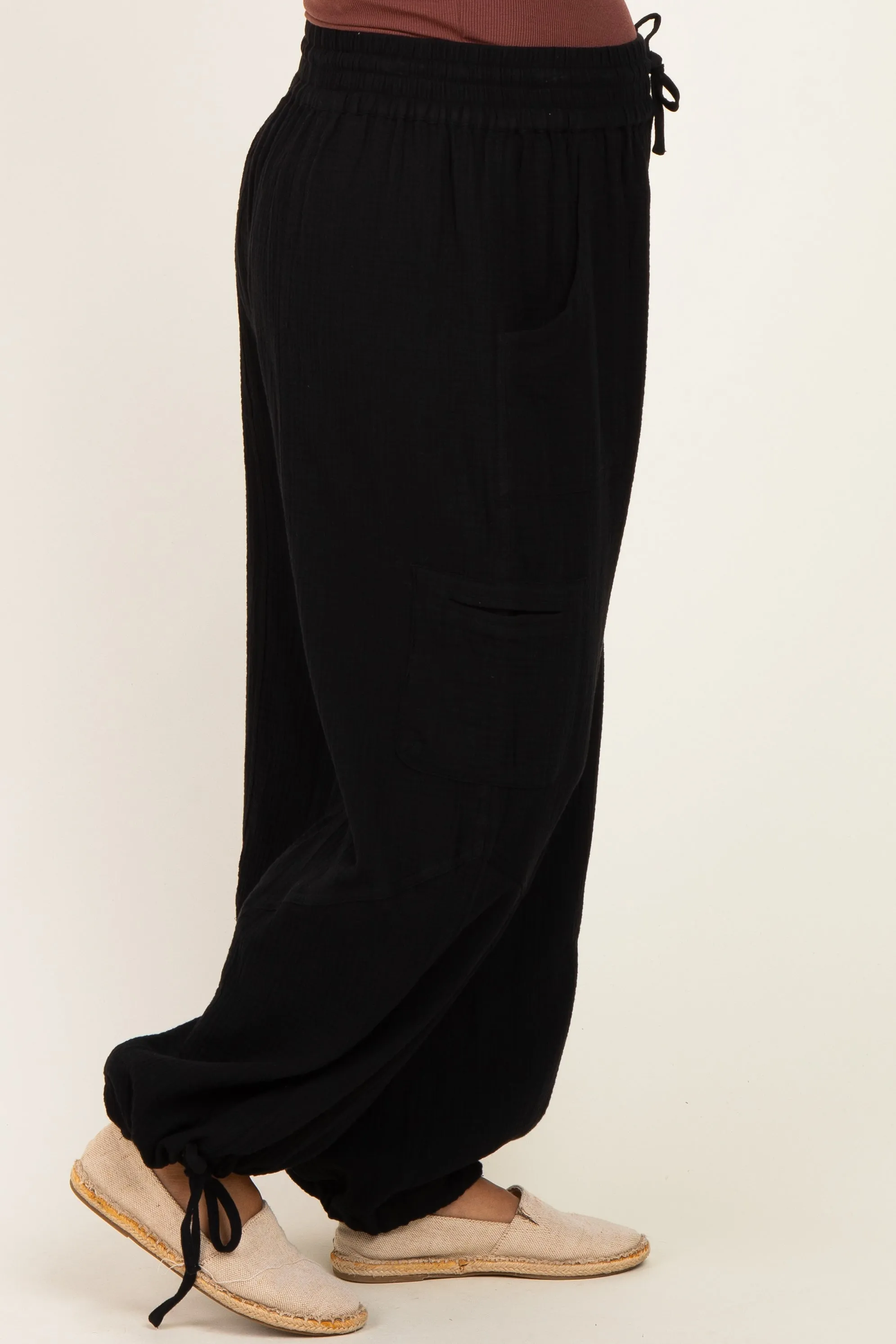 Black Tie Hem Maternity Pants sold by Pinkblush product image thumbnail 3