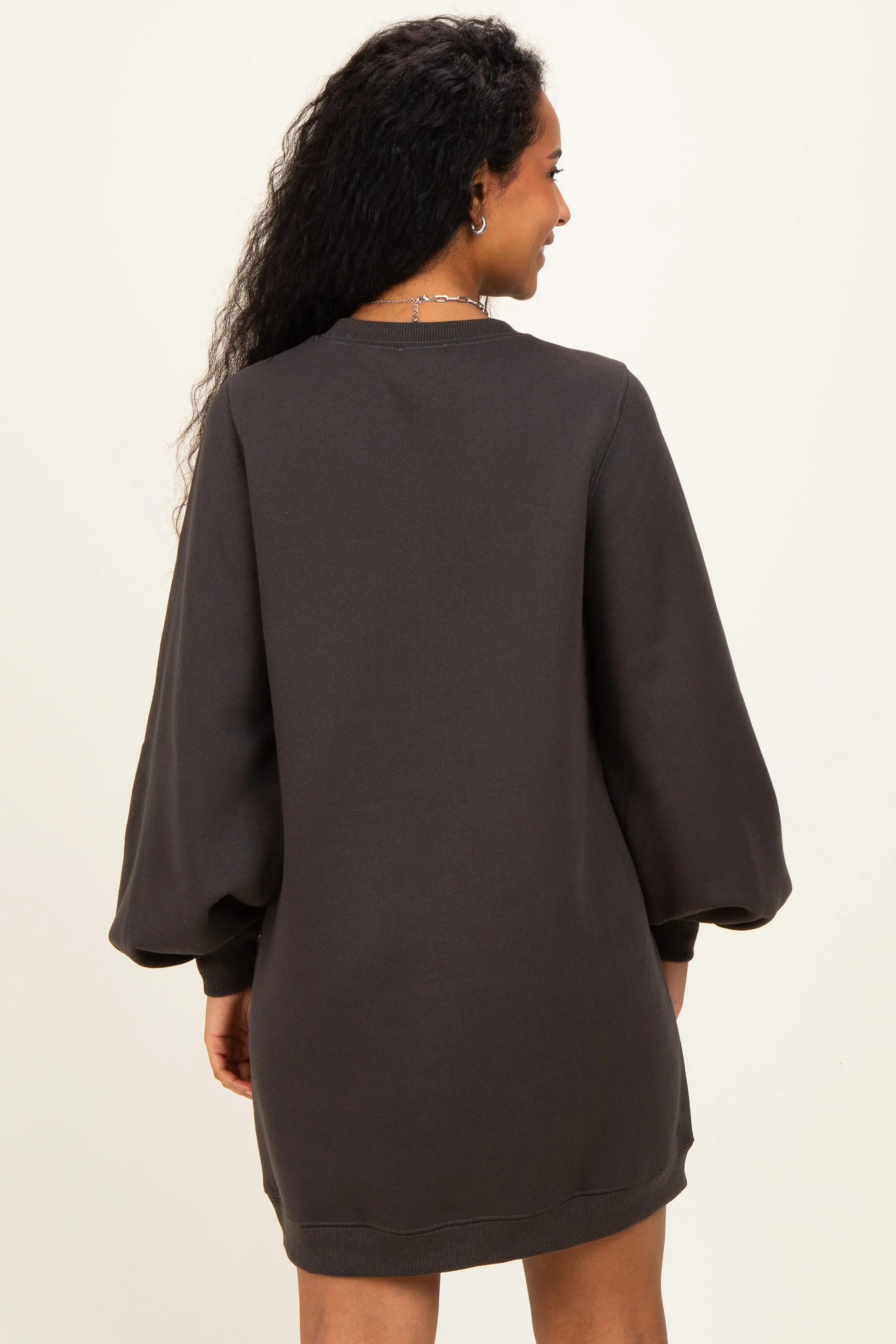 Ash Oversized Bubble Sleeve Maternity Sweatshirt Dress sold by Pinkblush product image thumbnail 3