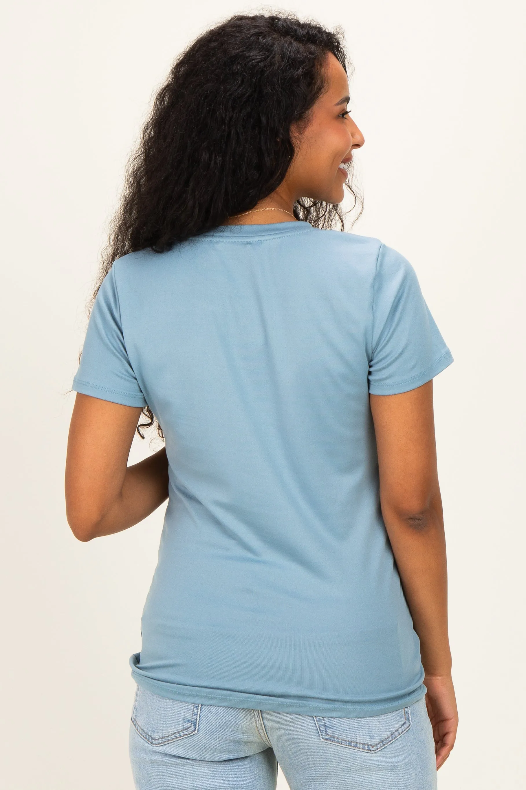 Slate Basic Crew Neck Maternity Tee sold by Pinkblush product image thumbnail 5