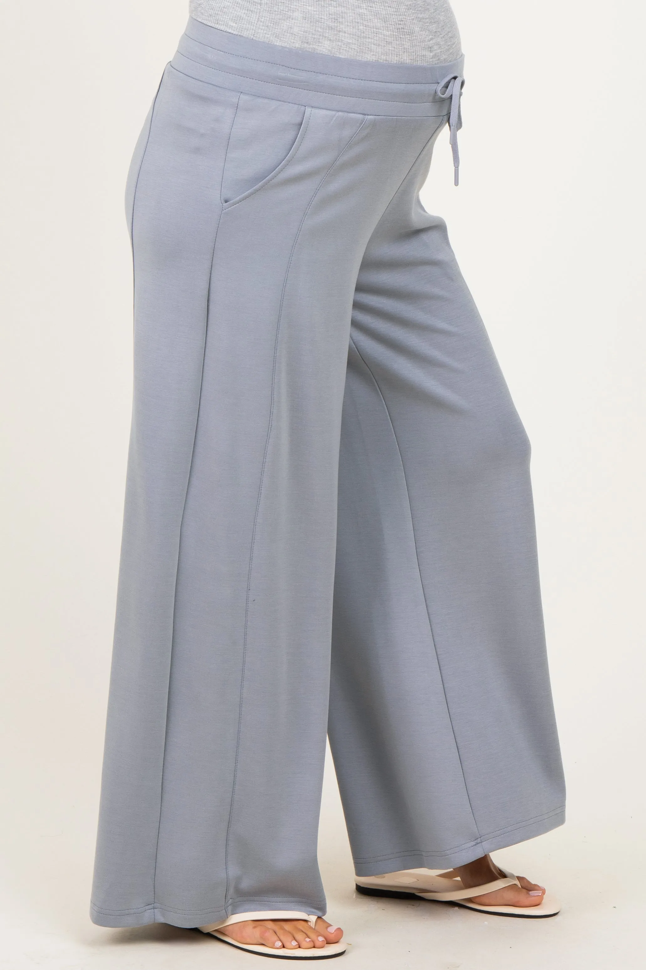 Grey Drawstring Maternity Lounge Pants sold by Pinkblush product image thumbnail 3