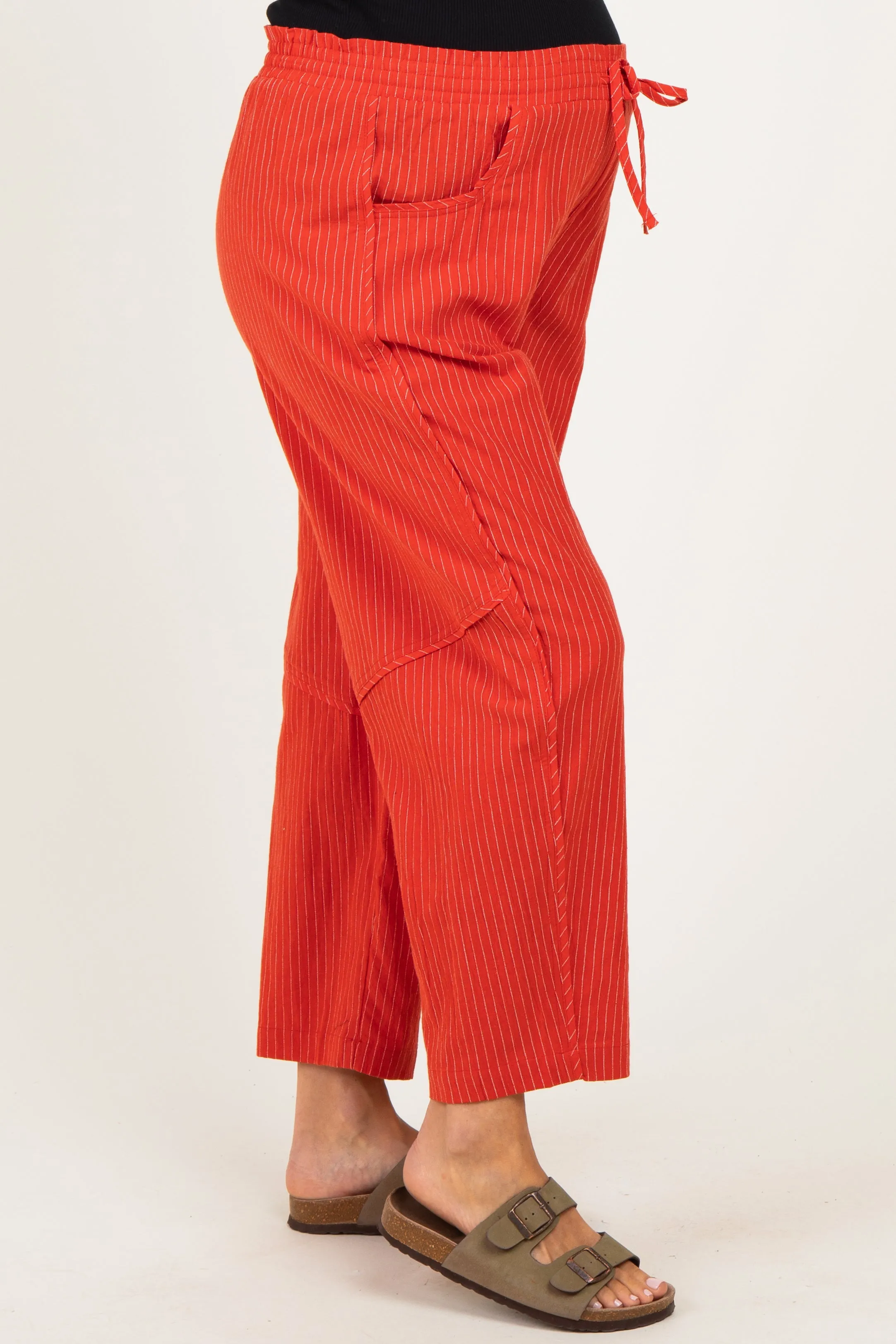 Red Textured Maternity Pants sold by Pinkblush product image thumbnail 2