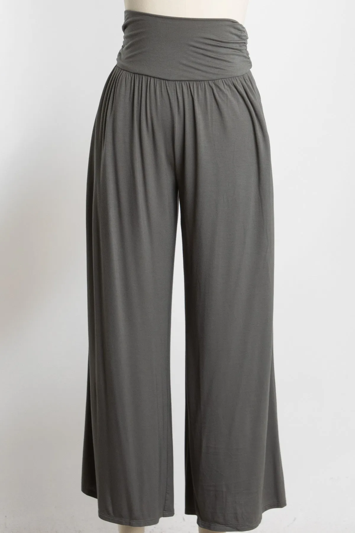Gunmetal Wide Waist Band Maternity Wide Leg Maternity Pants sold by Pinkblush product image thumbnail 4
