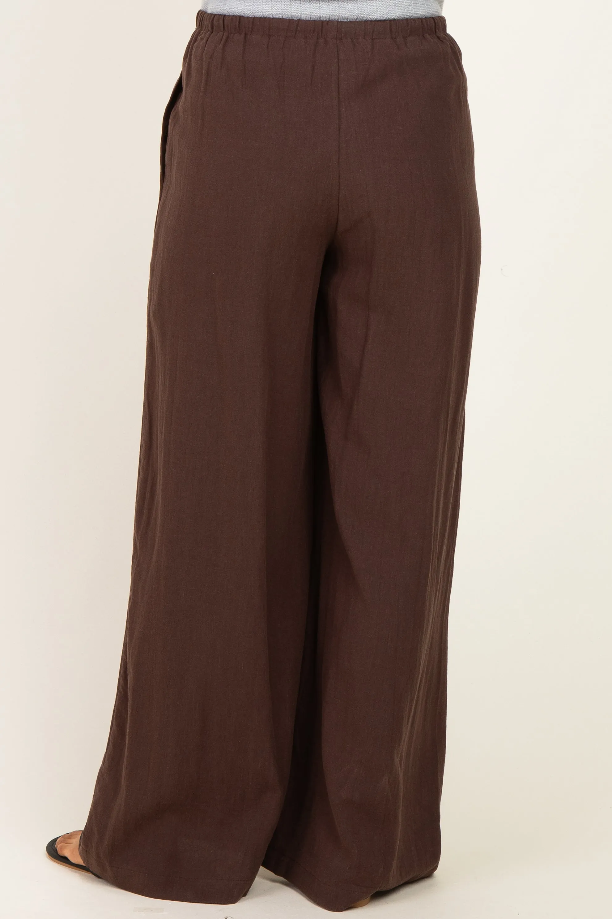 Espresso Drawstring Wide Leg Maternity Pants sold by Pinkblush product image thumbnail 4