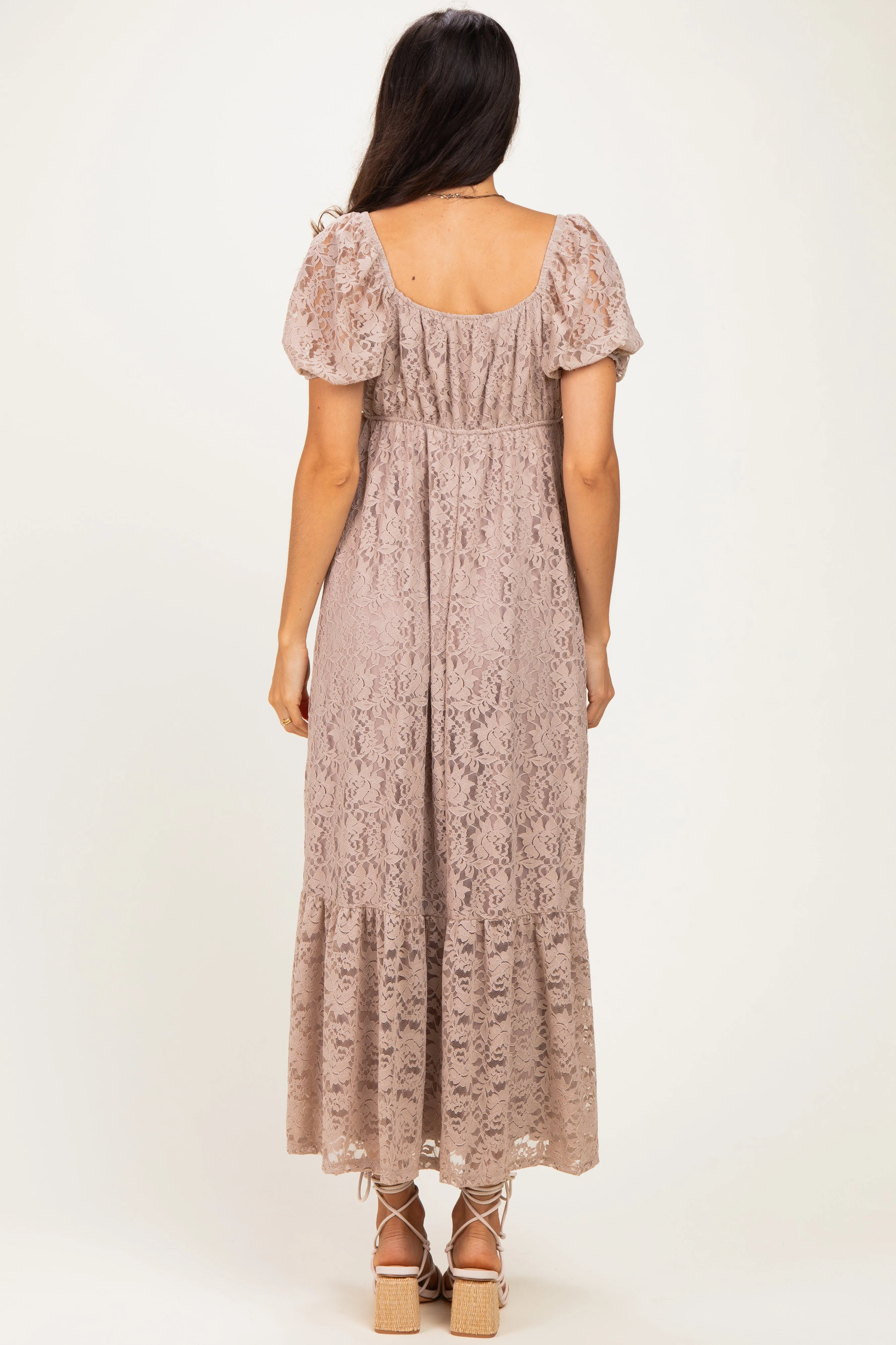 Mocha Lace Maxi Dress sold by Pinkblush product image thumbnail 3