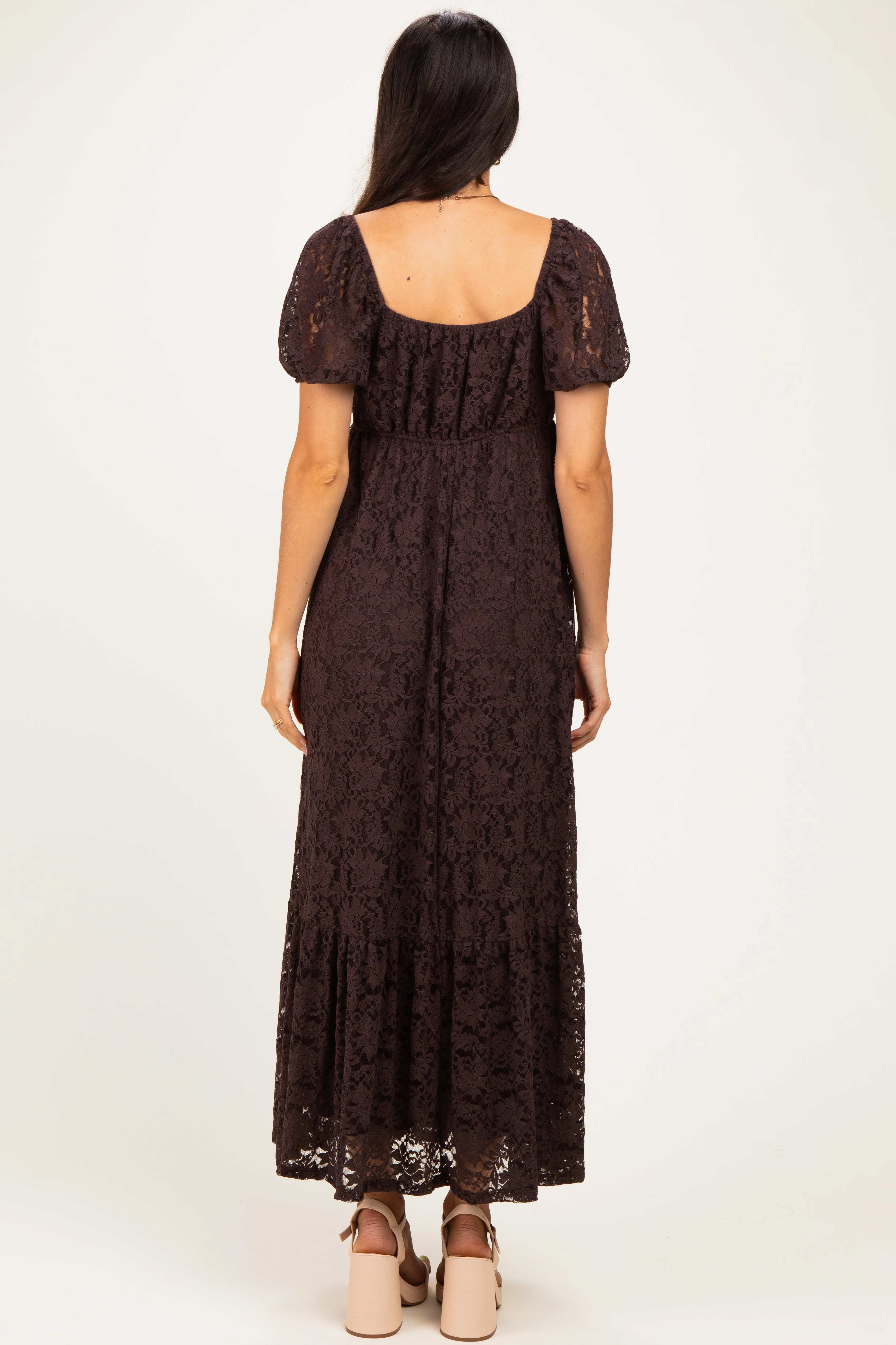 Brown Lace Maxi Dress sold by Pinkblush product image thumbnail 3