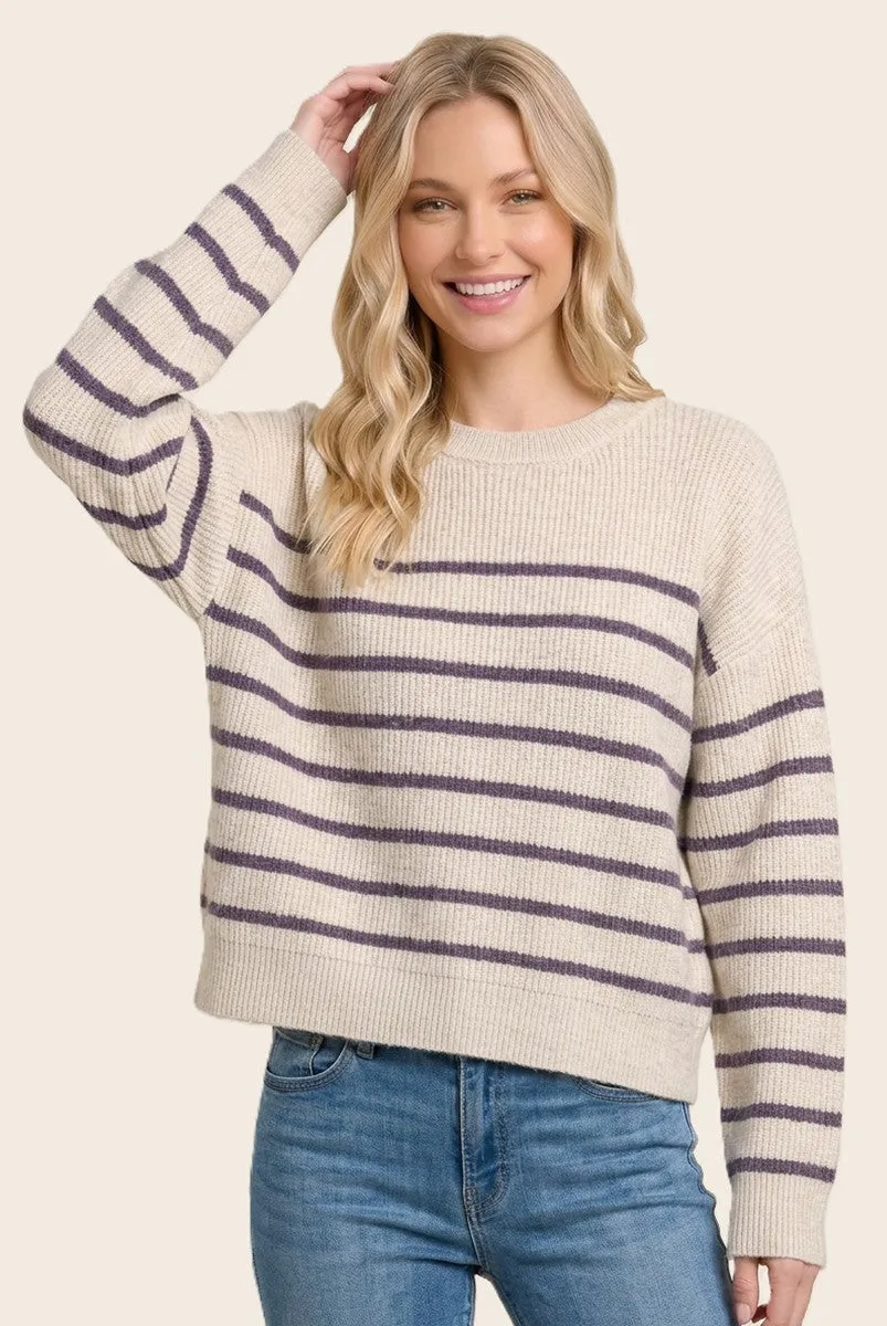 Purple Striped Basic Sweater sold by Pinkblush product image thumbnail 2