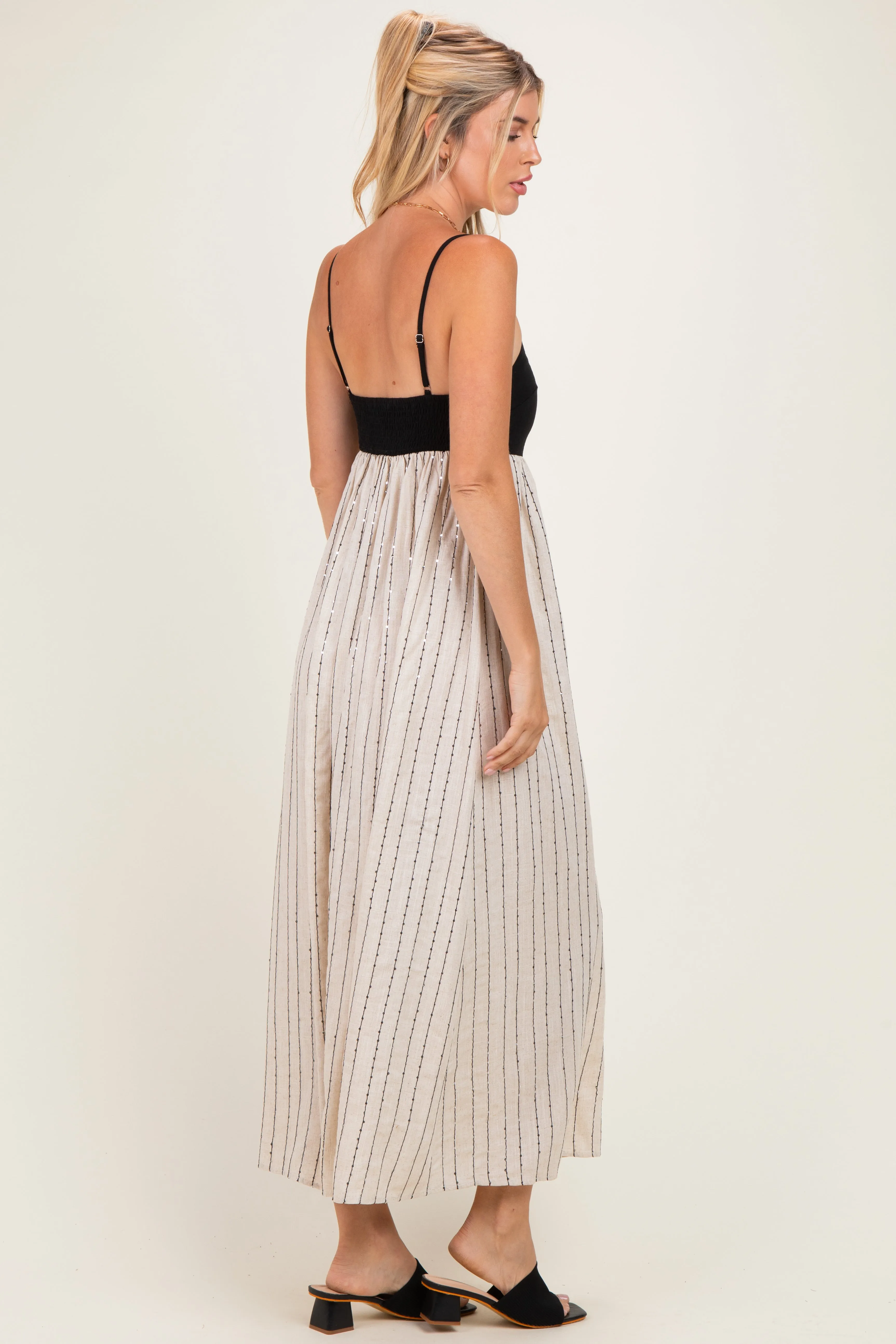 Black White Striped and Colorblock Maxi Dress sold by Pinkblush product image thumbnail 3
