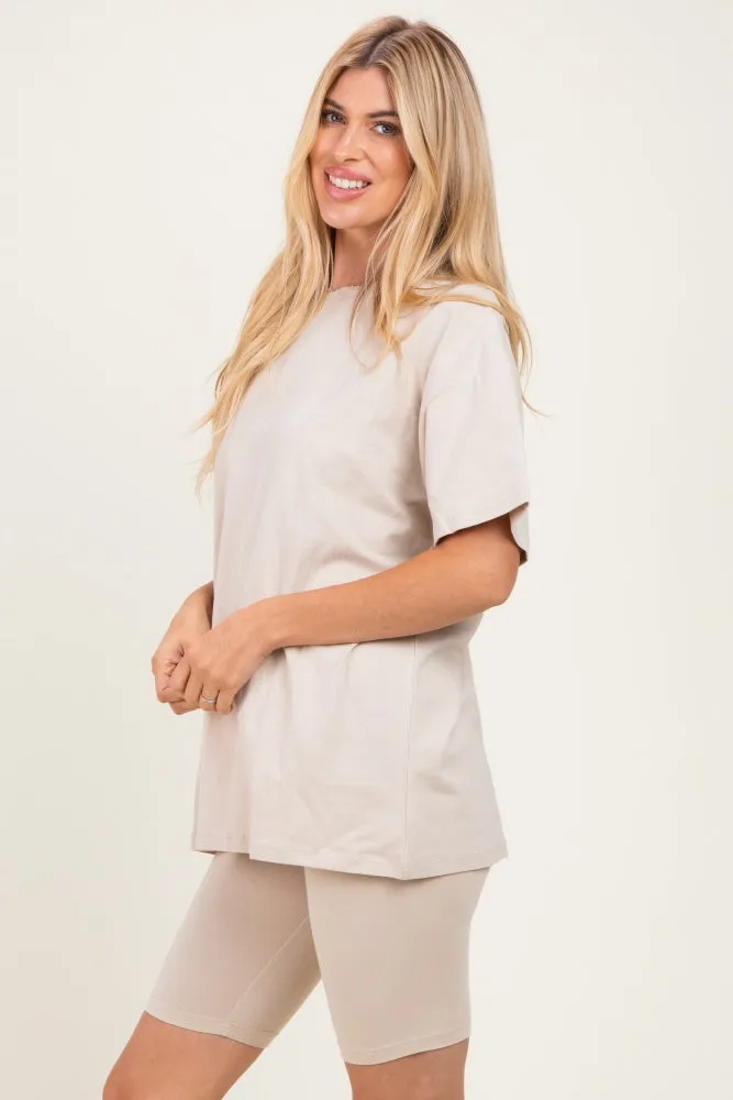 Sand Beige Biker Shorts Set sold by Pinkblush product image thumbnail 3