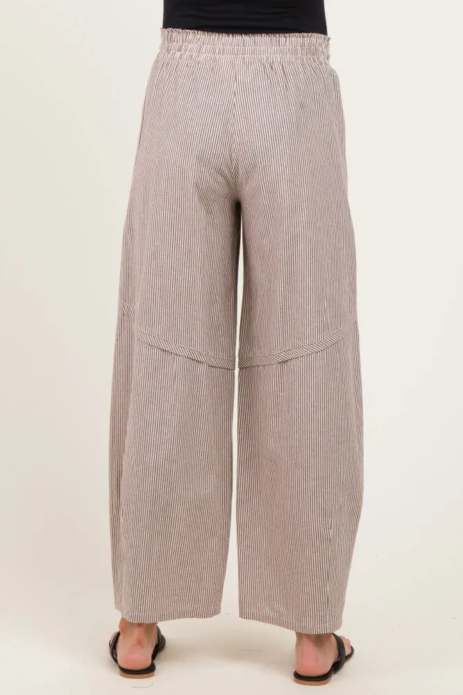 Chocolate Striped Cotton Barrel Leg Maternity Pants sold by Pinkblush product image thumbnail 4