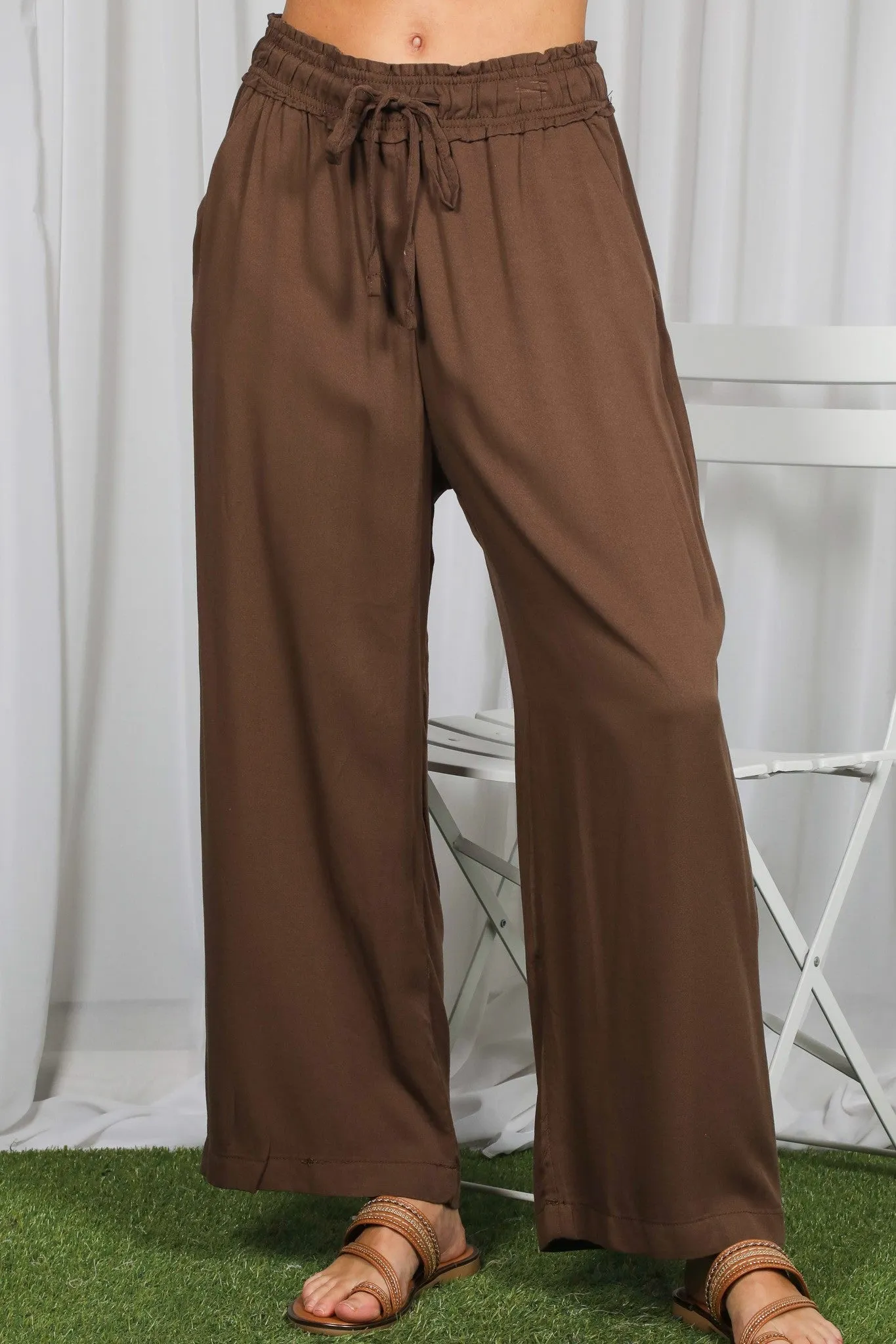 Brown Drawstring Waistband Maternity Pants sold by Pinkblush product image thumbnail 5