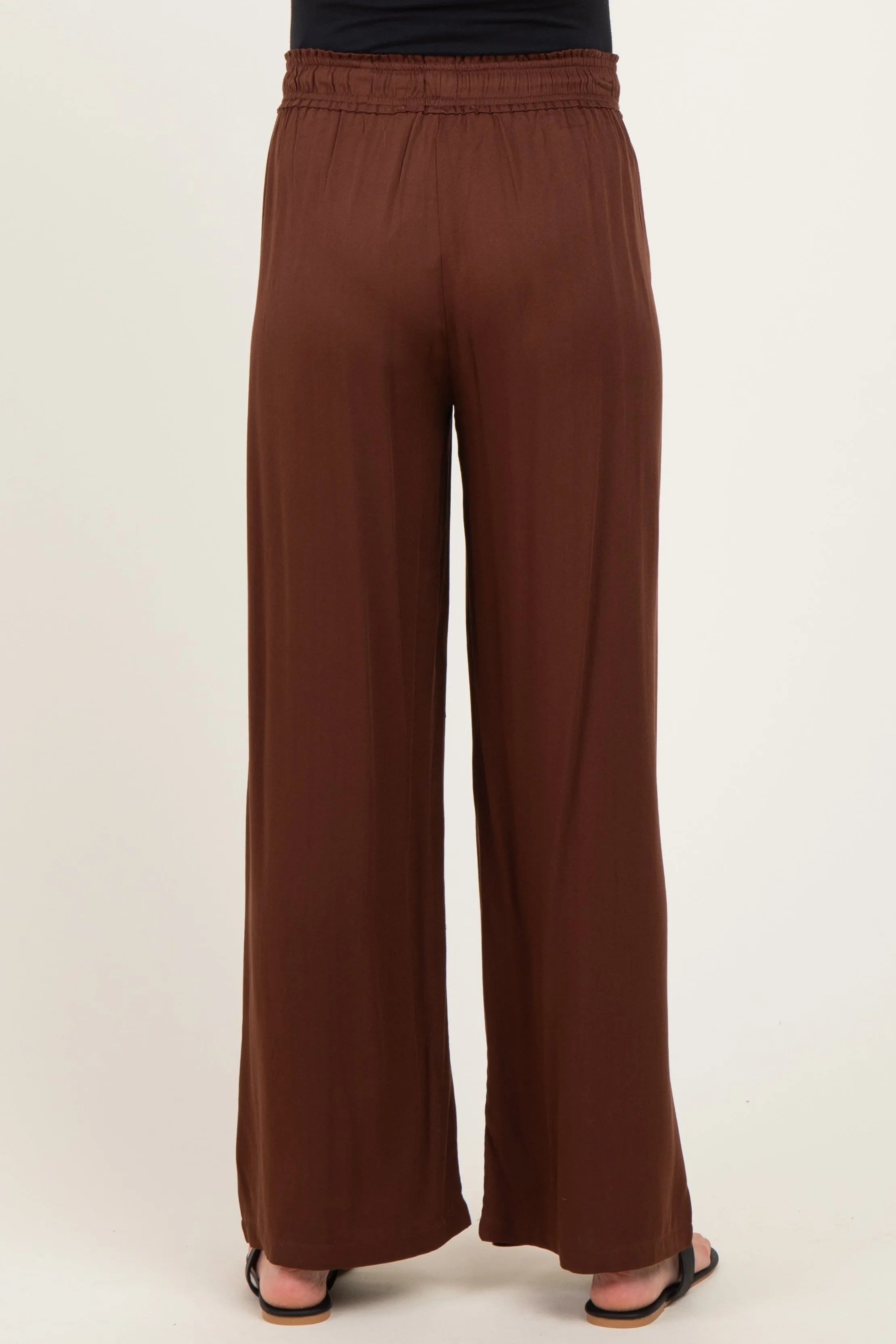 Brown Drawstring Waistband Maternity Pants sold by Pinkblush product image thumbnail 4