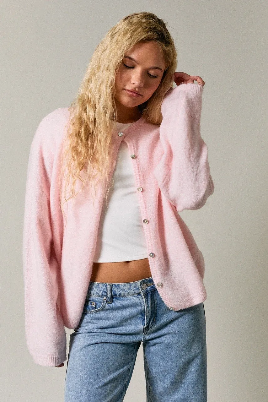 Light Pink Long Sleeve Crew Neck Maternity Cardigan sold by Pinkblush product image thumbnail 5