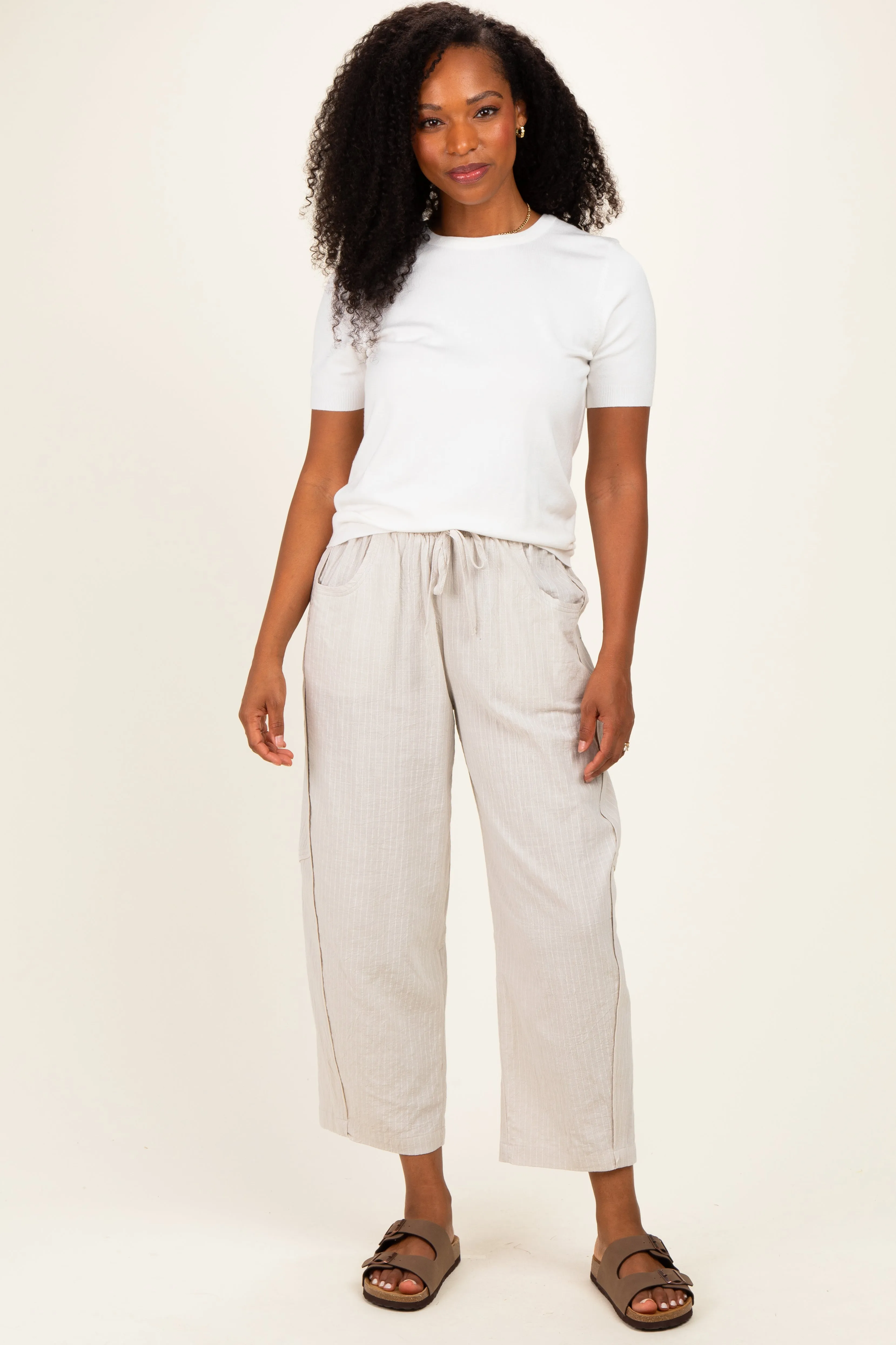 Grey Textured Maternity Pants sold by Pinkblush product image thumbnail 5