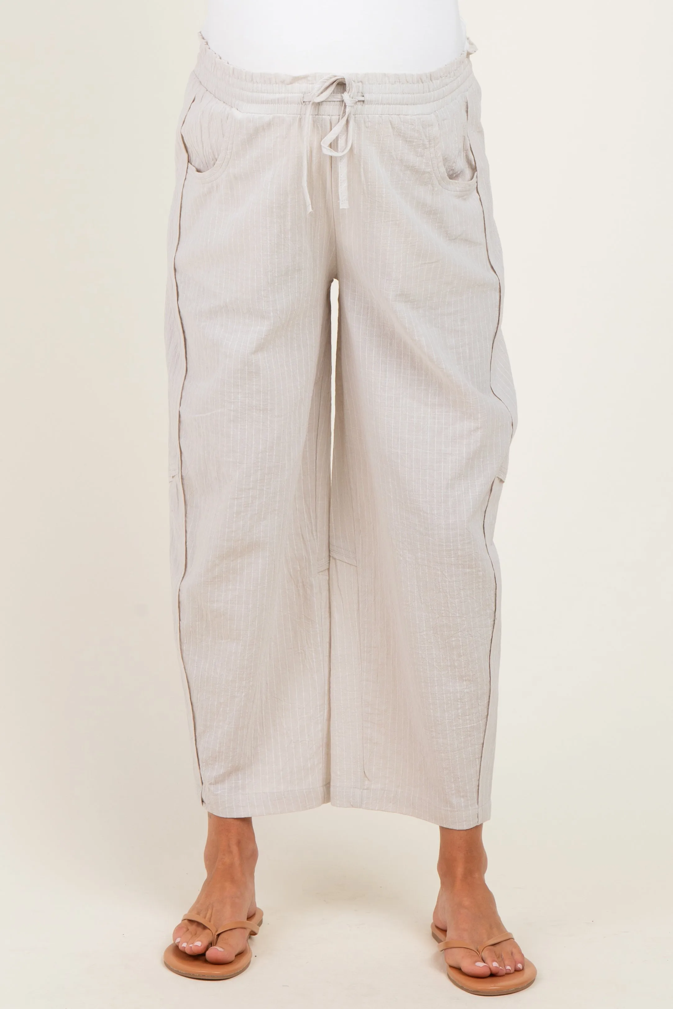 Grey Textured Maternity Pants sold by Pinkblush product image thumbnail 2