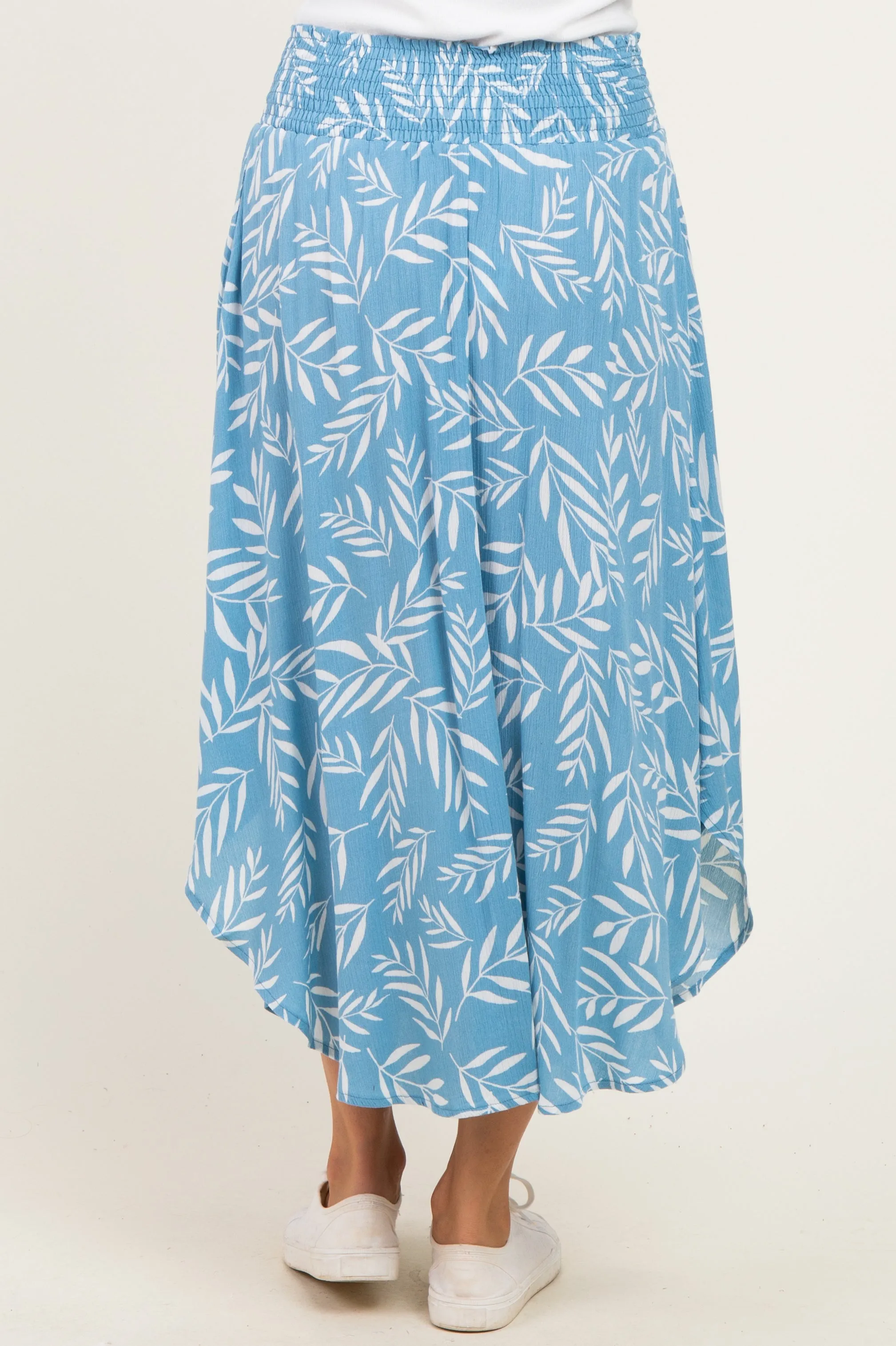 Light Blue Printed Smocked Waistband Skirt sold by Pinkblush product image thumbnail 5
