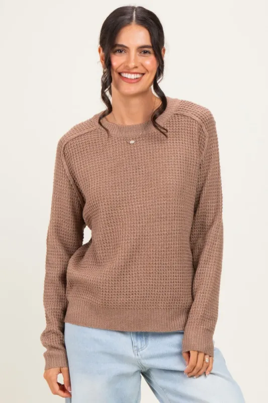 Mocha Waffle Textured Sweater made by Staccato