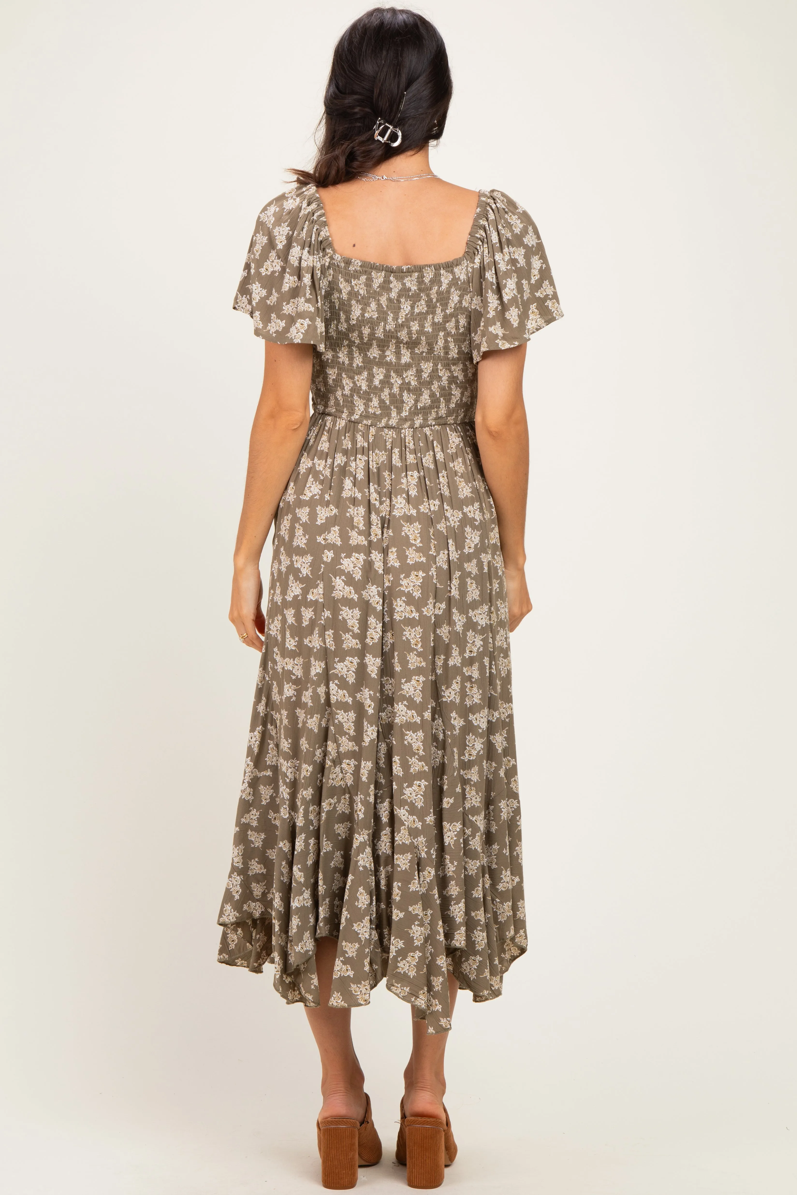 Olive Floral Embroidered Maxi Dress sold by Pinkblush product image thumbnail 3