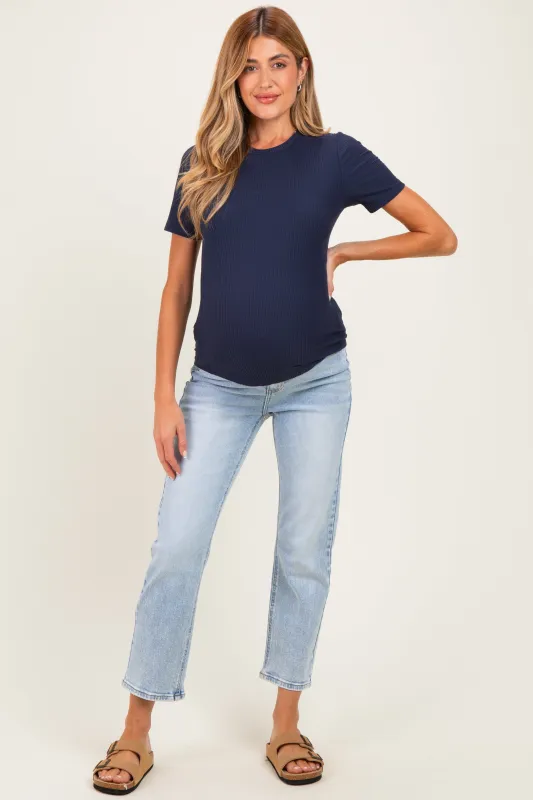 Acid Crop Straight Leg Maternity Jeans made by Pinkblush