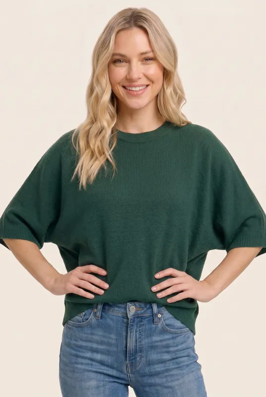 Forest Oversized Short Sleeve Sweater Top made by Staccato
